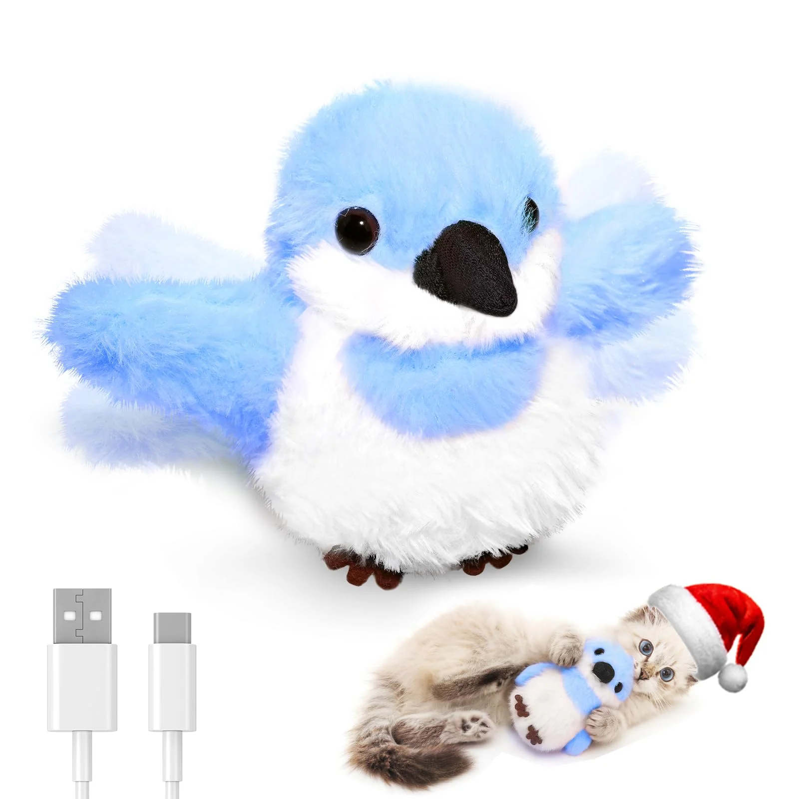 User-Friendly Petbobi Flappy Bird Cat Toy – istic Interactive Chirp Wings USB Rechargeable Classic