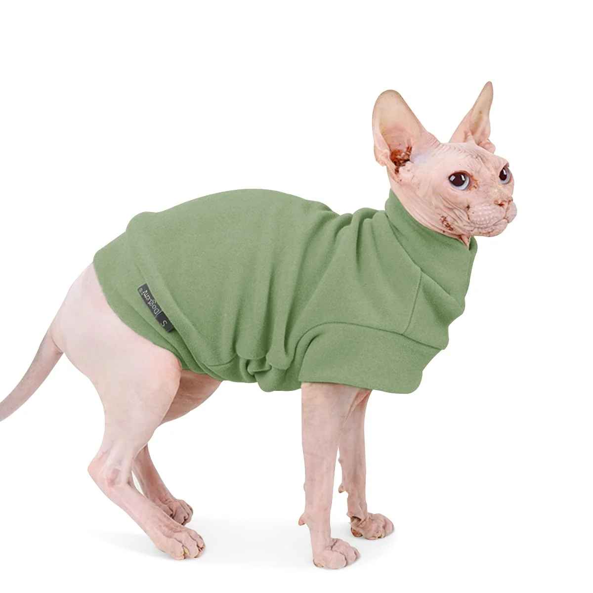 Premium Material Dociote Small Dogs Fleece Sweatshirt — Warm Green Hoodie for Small Breeds Elite