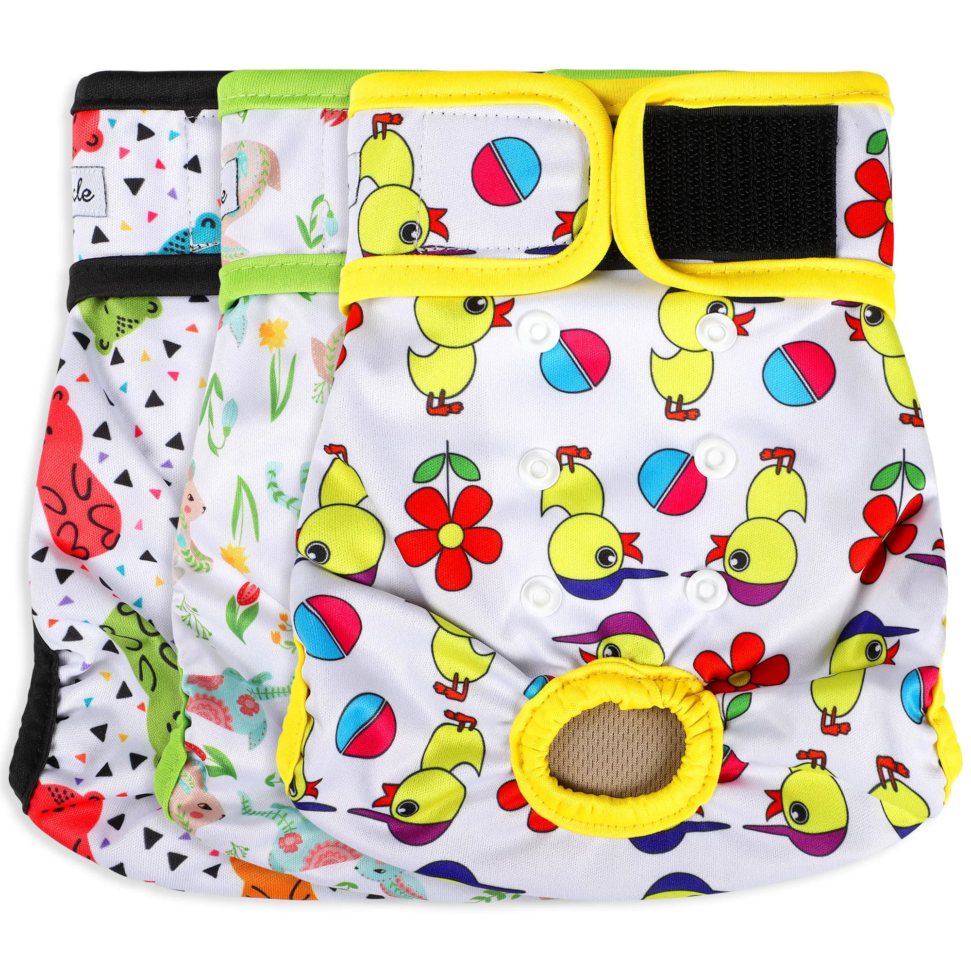 Recyclable Grecle Washable Female Dog Diapers - Premium Reusable Incontinence Diapers for Dogs Size L with Adjustable Snaps Expertly Made