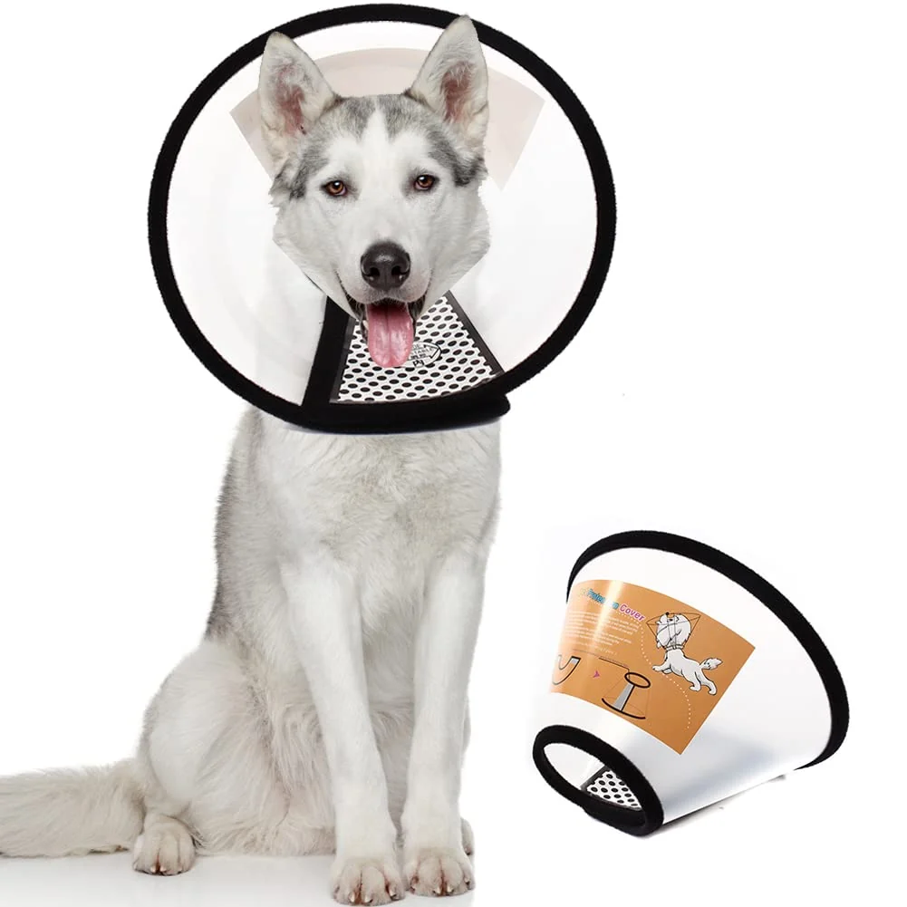 Efficient QIYADIN Plastic Pet Recovery Collar – Adjustable E-Collar for Dogs Cats XXXL Premium
