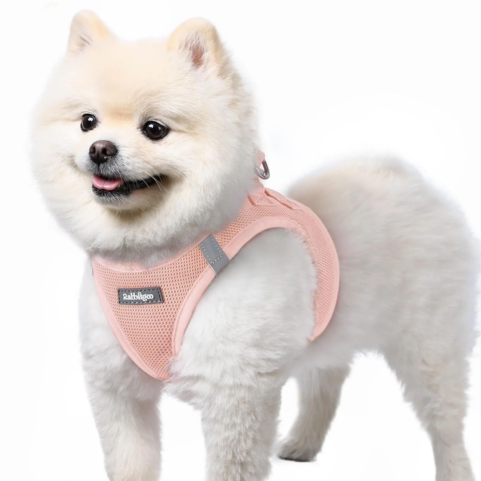 Elegant Rabbitgoo Small Dog Harness Pink S Step-In Mesh Vest with Safety Buckle Reflective Trim Contemporary