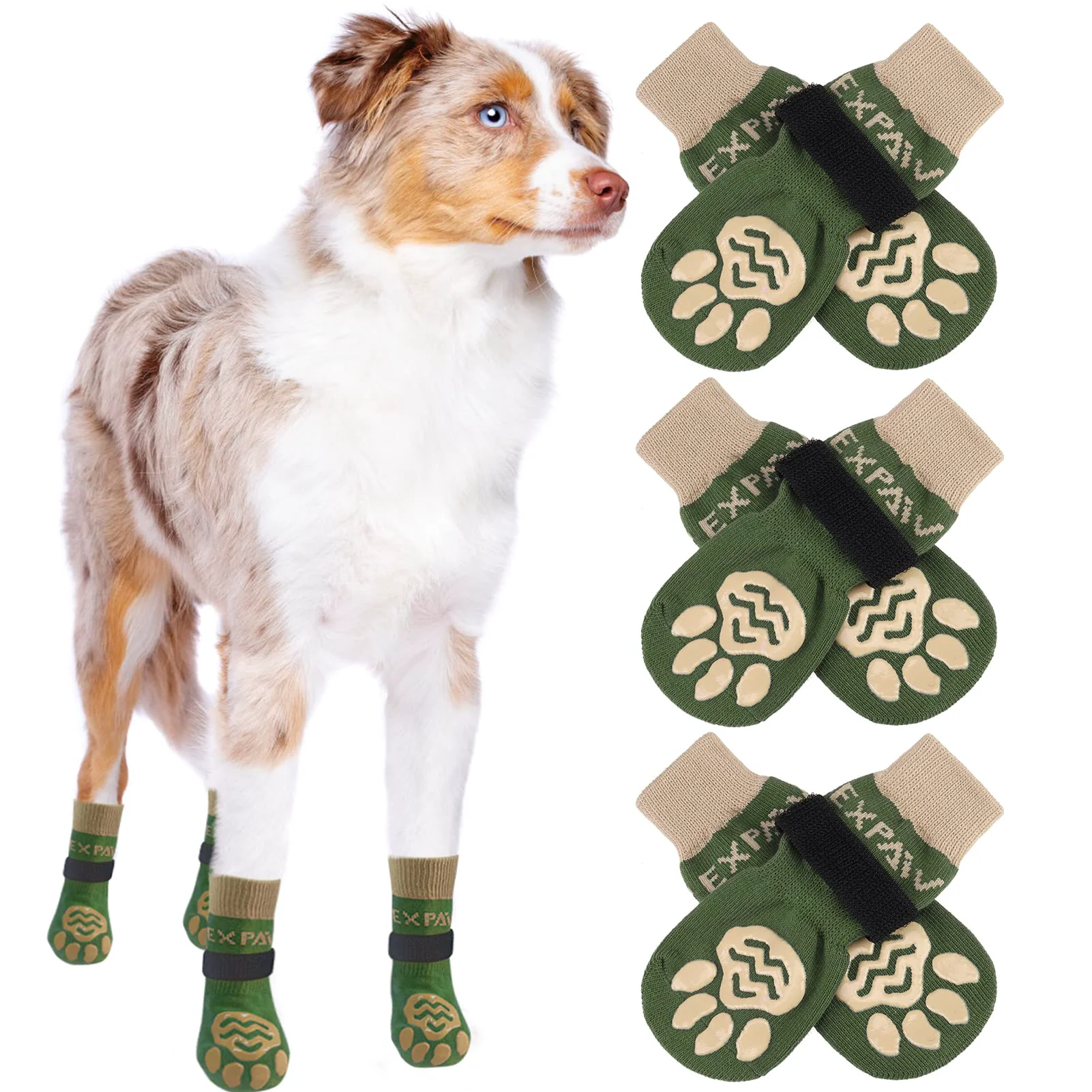 Elite EXPAWLORER 6PCS Anti-Slip Dog Socks – Paw Protection Traction for Indoor Hardwood Floors Smart