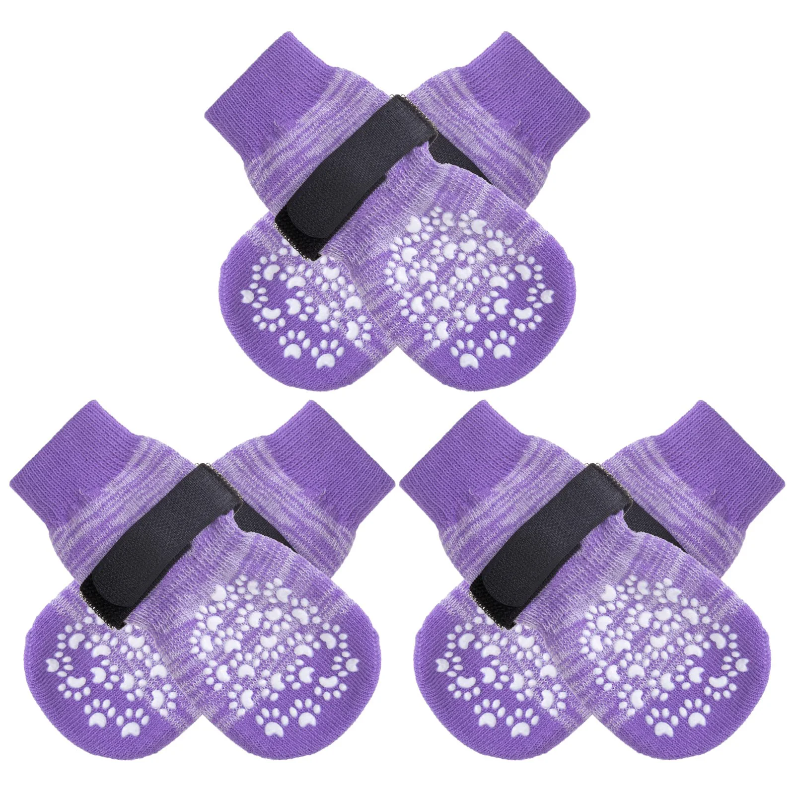 Lightweight EXPAWLORER Double Side Anti-Slip Dog Socks with Adjustable Straps – Indoor Traction X-Large Pack 6 Count Professional