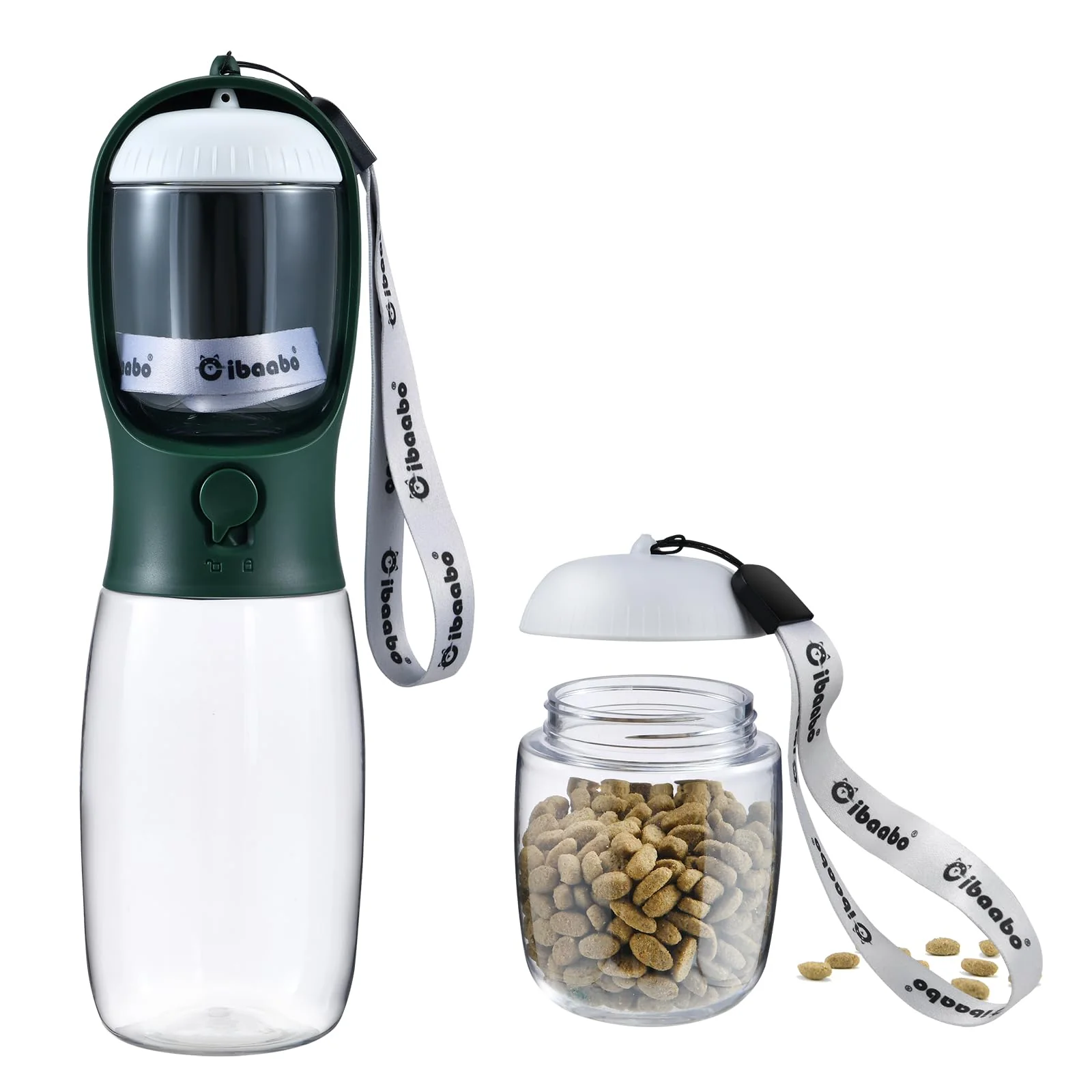 Smart Cibaabo Dog Water Bottle with Food Container Portable Pet Dispenser for Travel Flexible