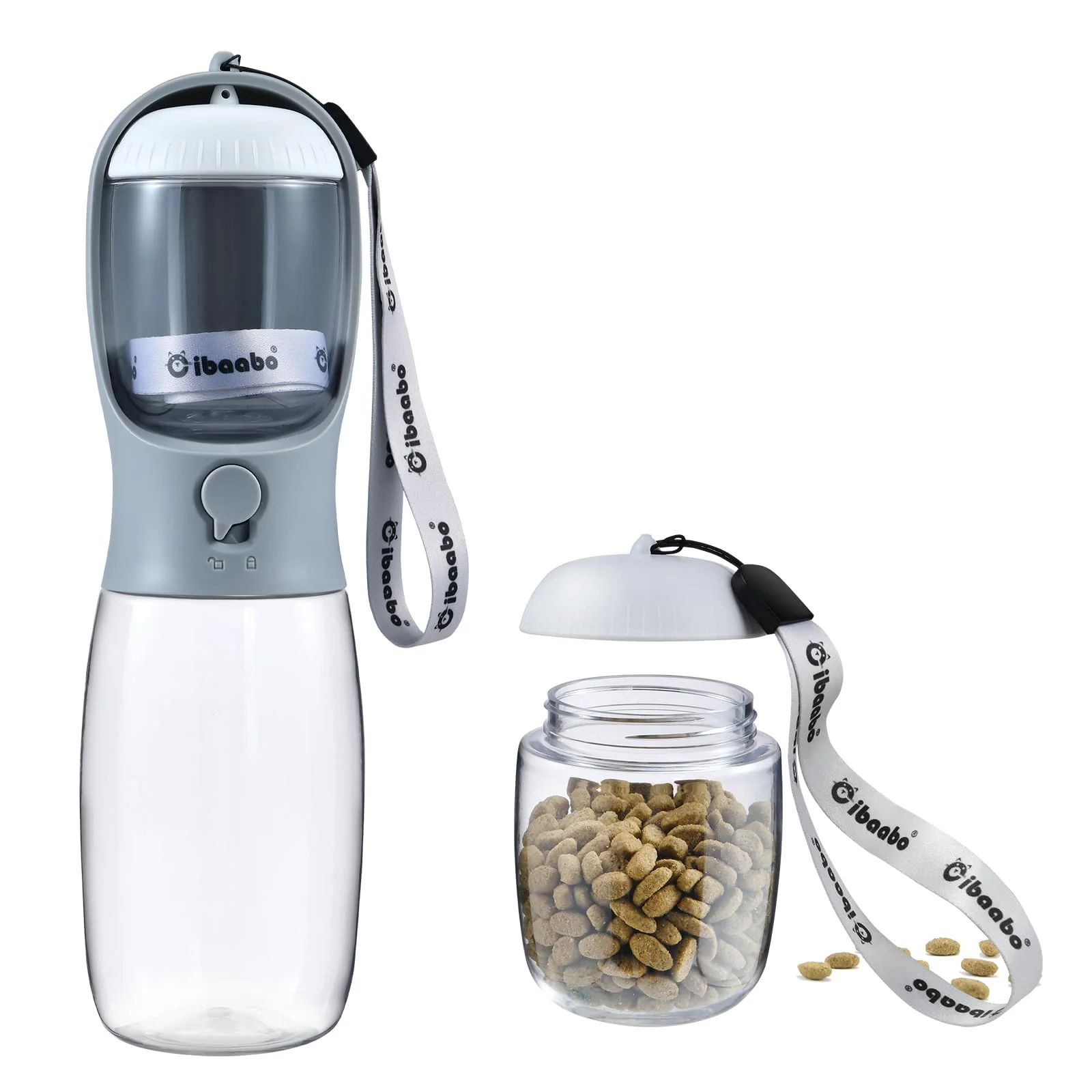 Sustainable Cibaabo Dog Water Bottle with Food Container Portable Pet Dispenser for Walks Travel Official