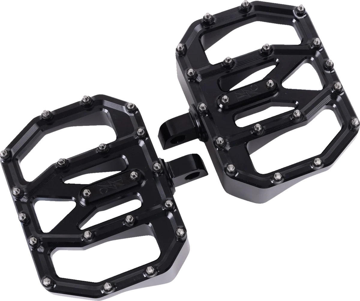 Selected THRASHIN SUPPLY CO. Mini Aggressor Floorboards - Black - Rear TSC-2031-1-D Functional