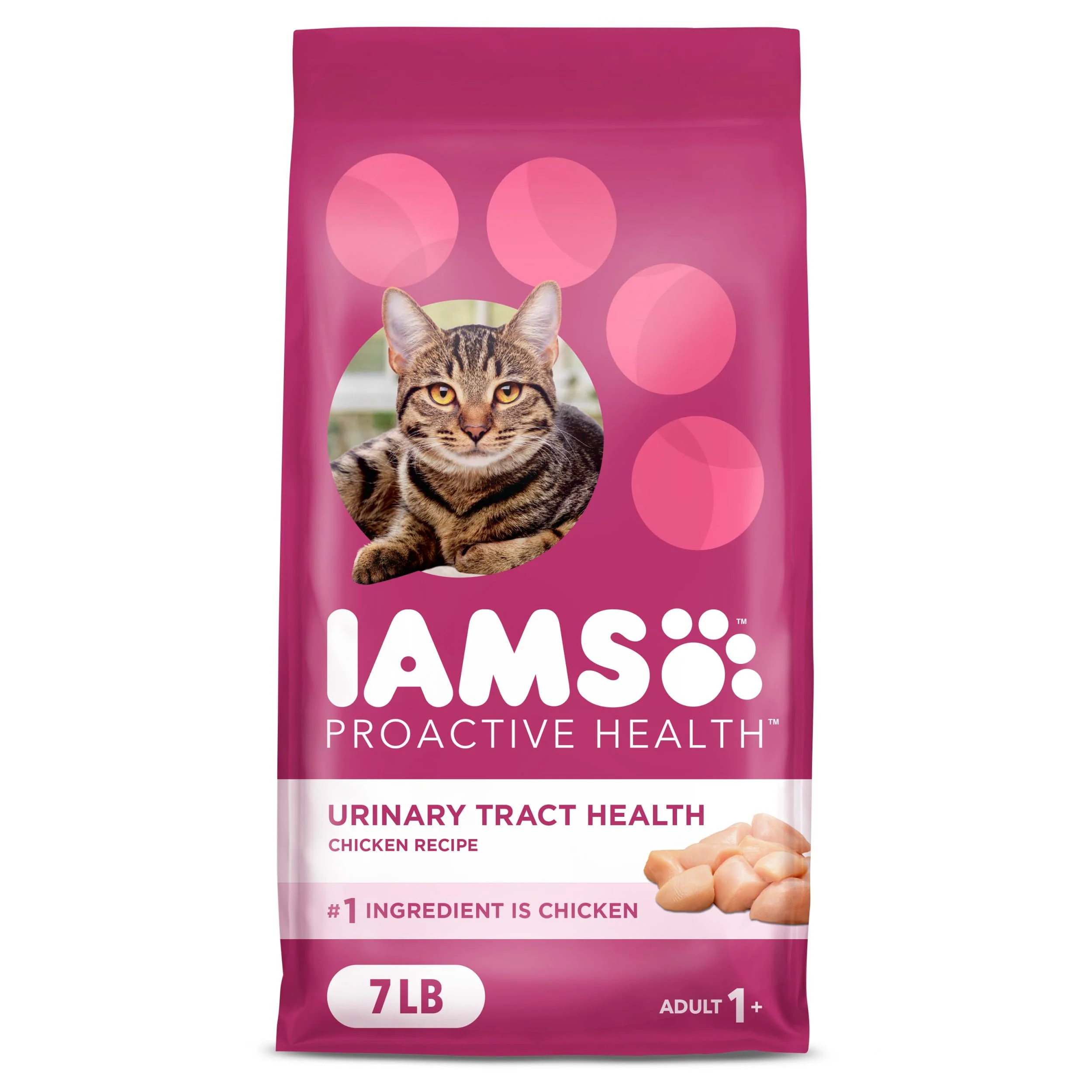 Verified IAMS Proactive Health Urinary Tract Health Dry Cat Food with Chicken — 7 lb Bag Professional