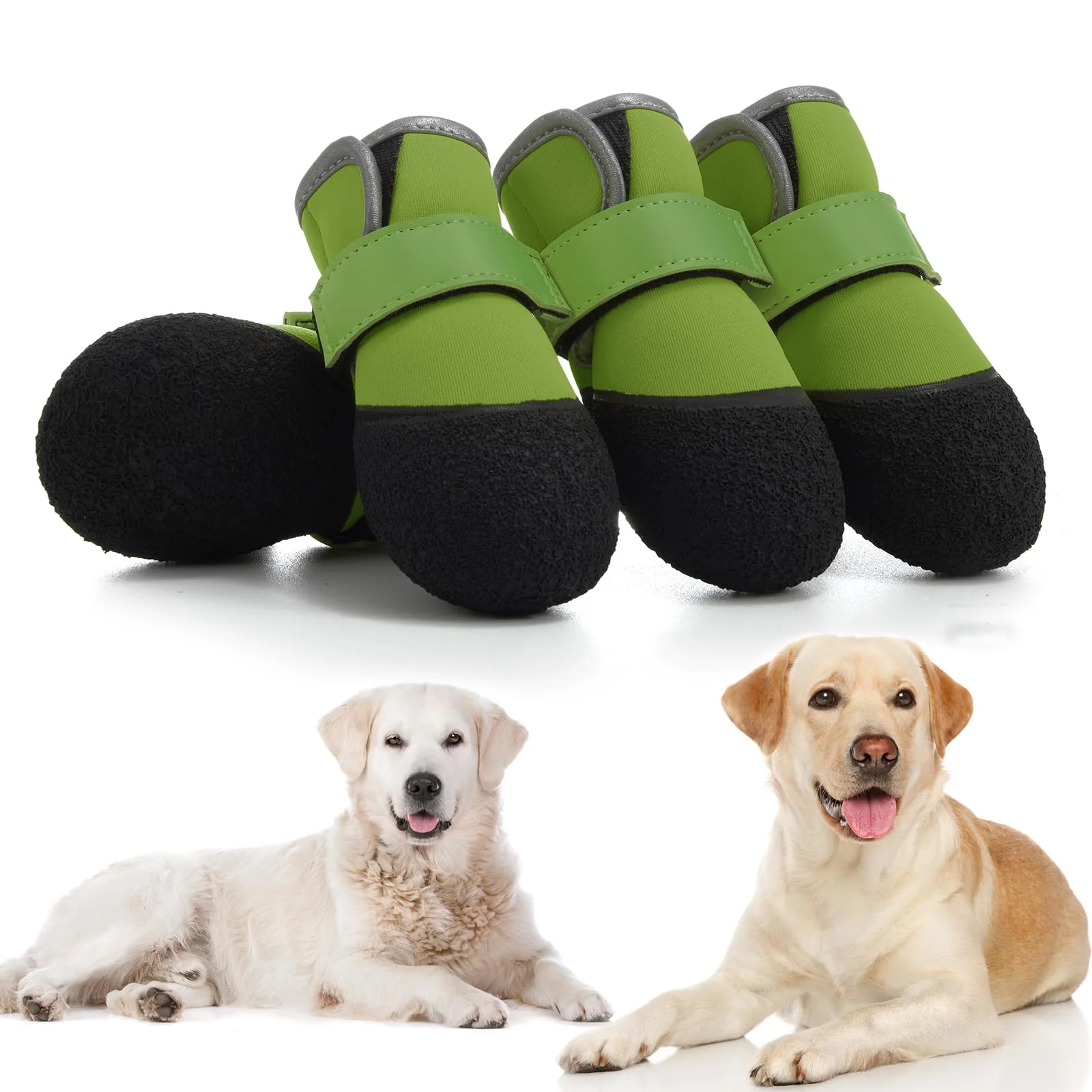 Casual DOGOYS Dog Shoes — Non-Slip Waterproof Outdoor Boots for Medium to Large Dogs Green Stylish