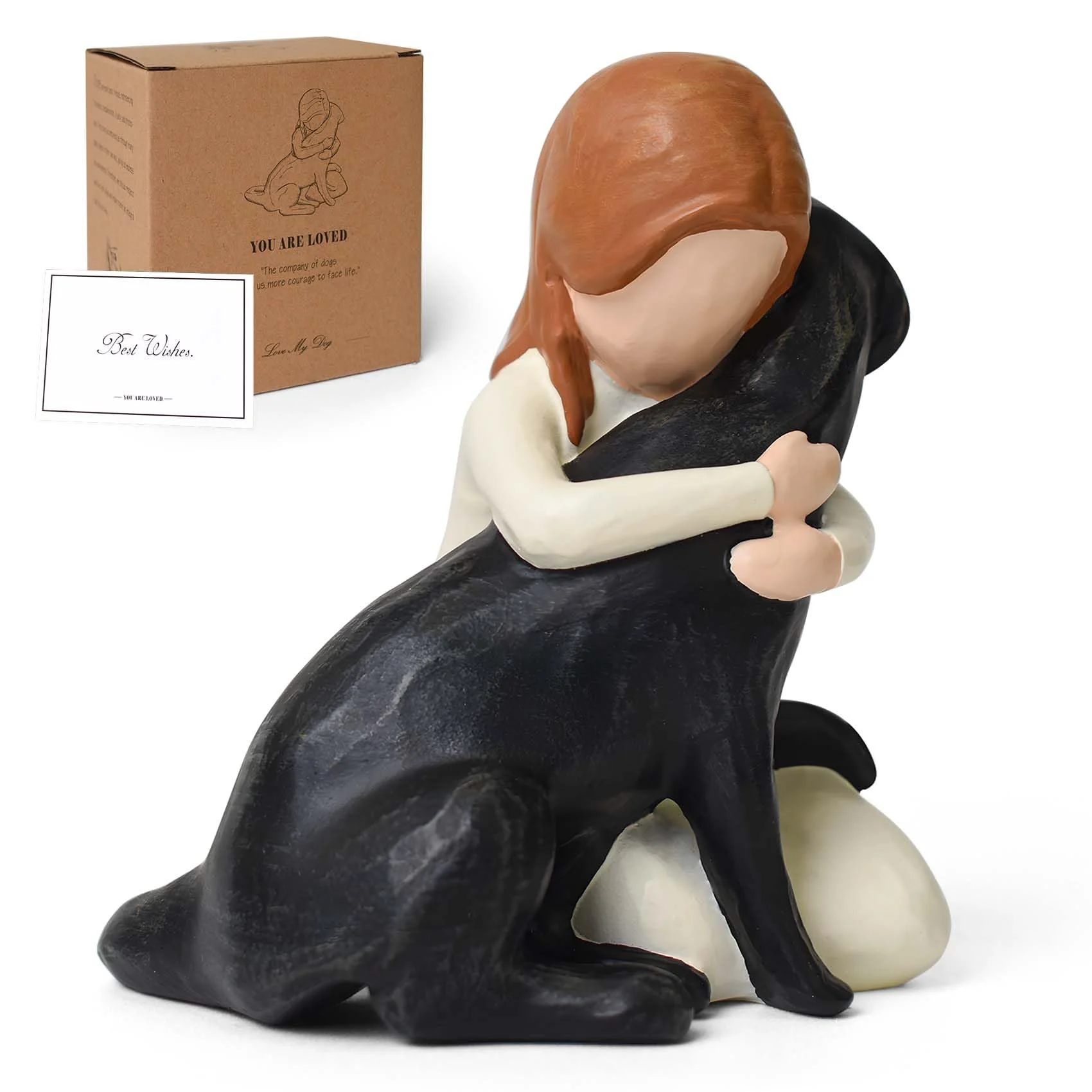 Smart Lnrkai Black Dog Figurine – Hand-Sculpted Memorial Gift for Dog Lovers Comfortable