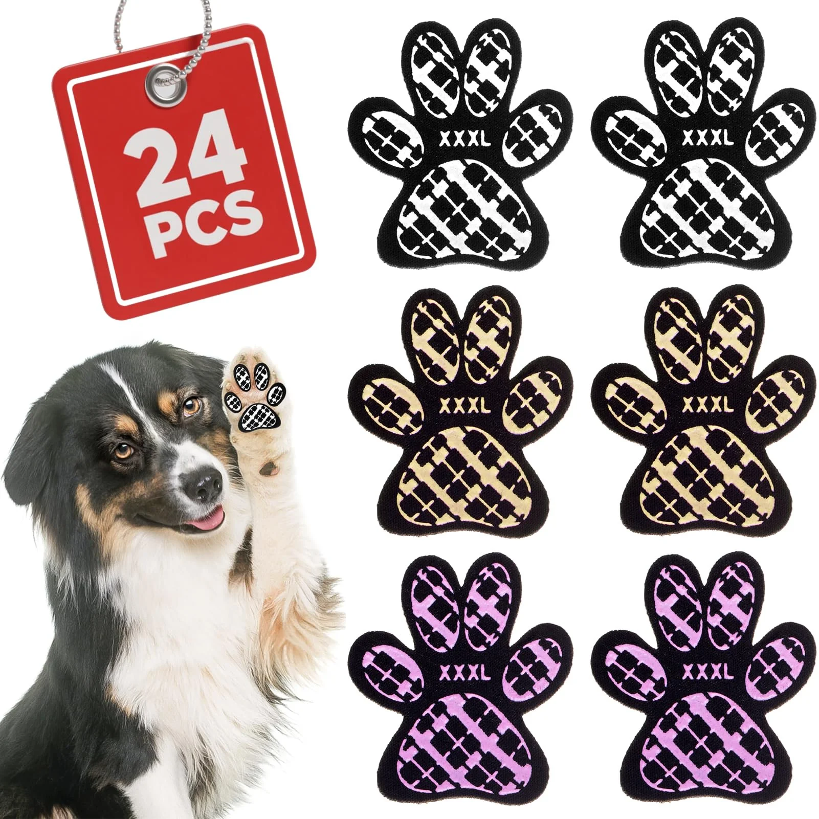 Prestigious BEAUTYZOO Dog Paw Protector Anti-Slip Pads – XXXL 24 Pcs 6 Sets Safe