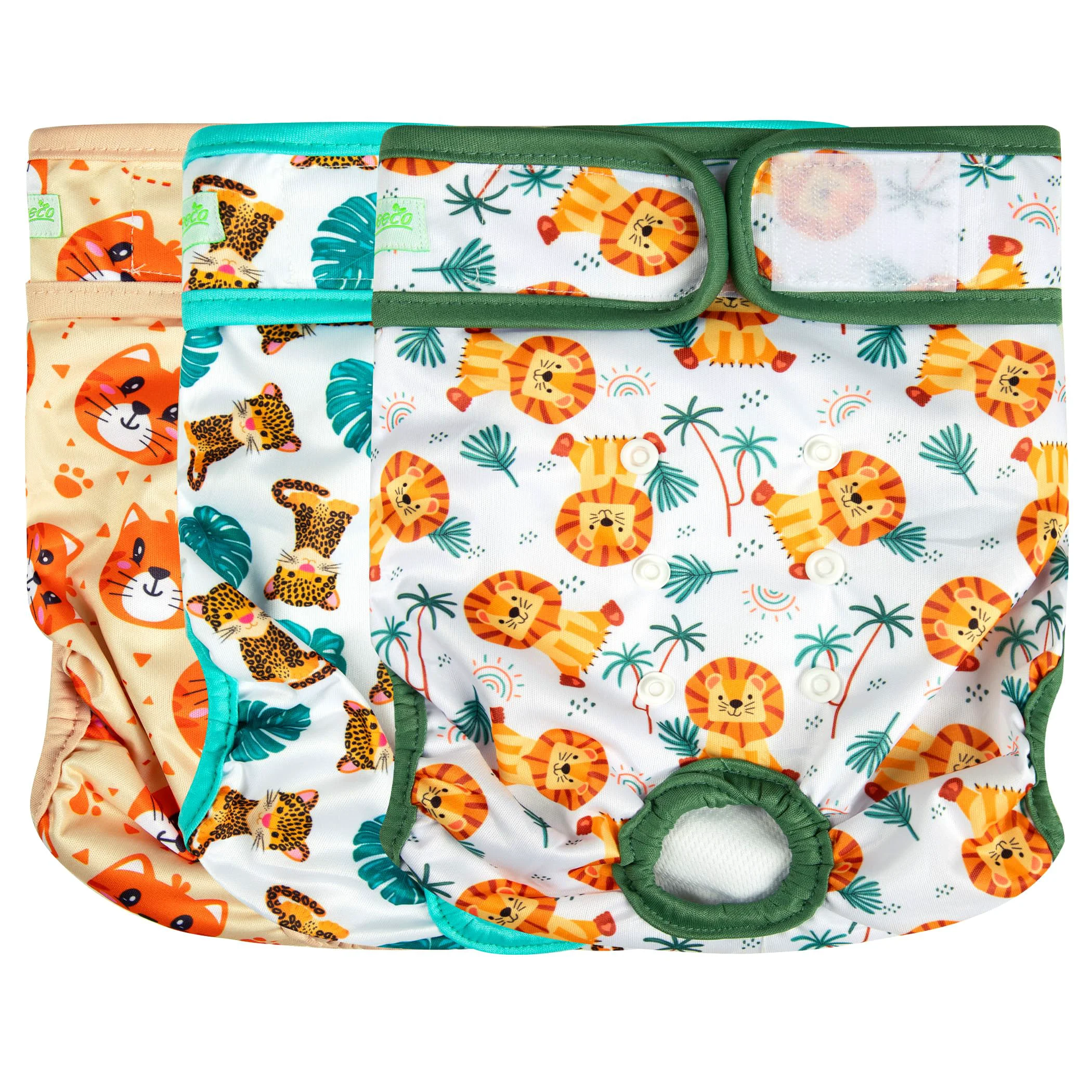 Organic wegreeco Washable Female Dog Diapers - Highly Absorbent Reusable for In Heat Large 3 Pack The King of Forest Effective