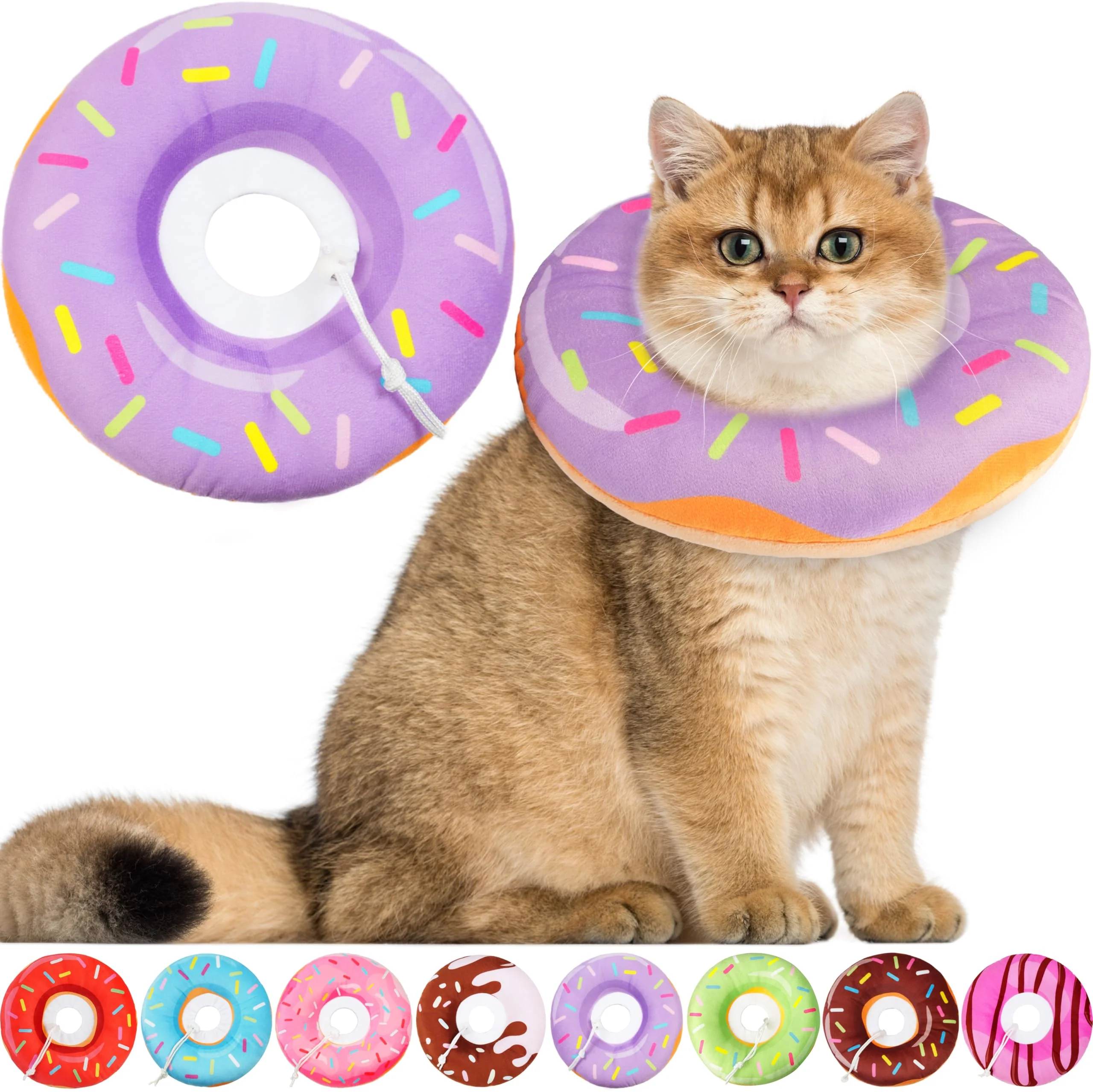 Convenient Hpetppy Cat Donut Cone Collar - Soft Adjustable Recovery Collar for Cats Versatile