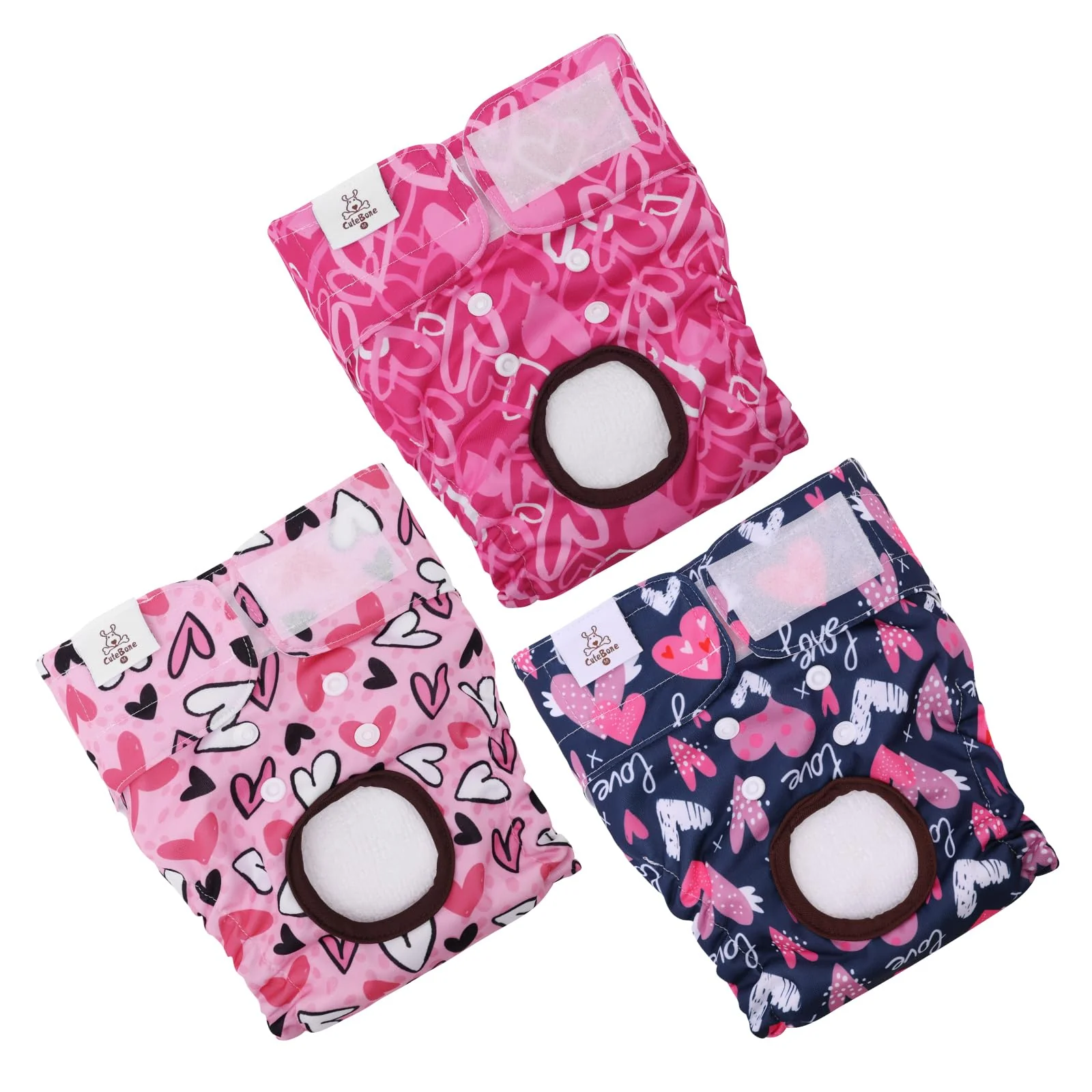Responsible CuteBone Female Dog Diapers - Washable Reusable 3-Pack S M L D70XS Casual