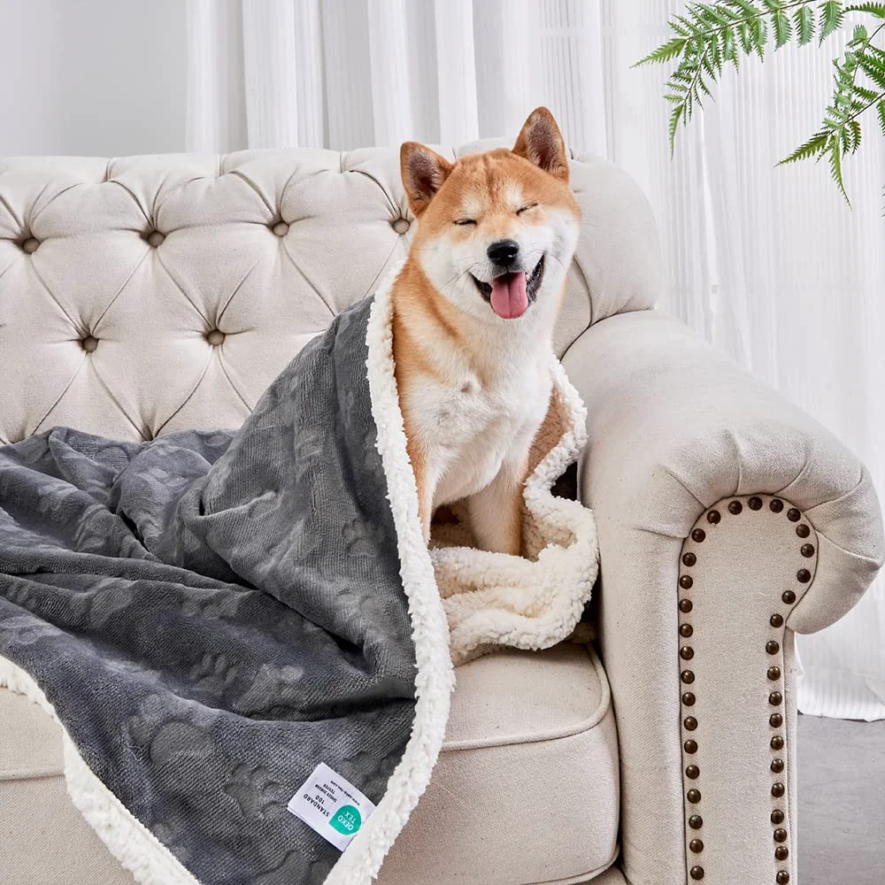 Verified Qeils Dog Blankets for Small Dogs - Waterproof Washable Sherpa Fleece Throw 30x40 Enhanced