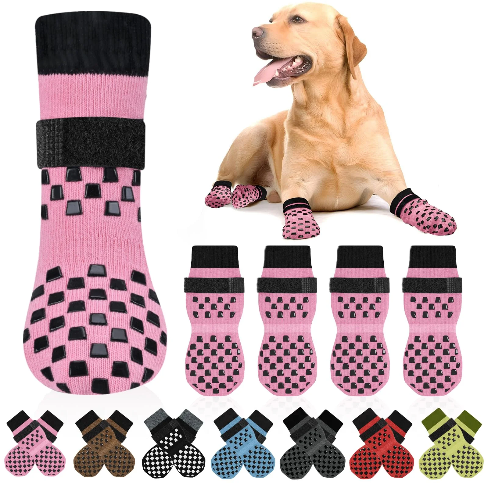Traditional AIEDOULER Non Slip Dog Socks – Grippy Anti-Lick Paw Socks for Senior Dogs on Hardwood Floors Sustainable