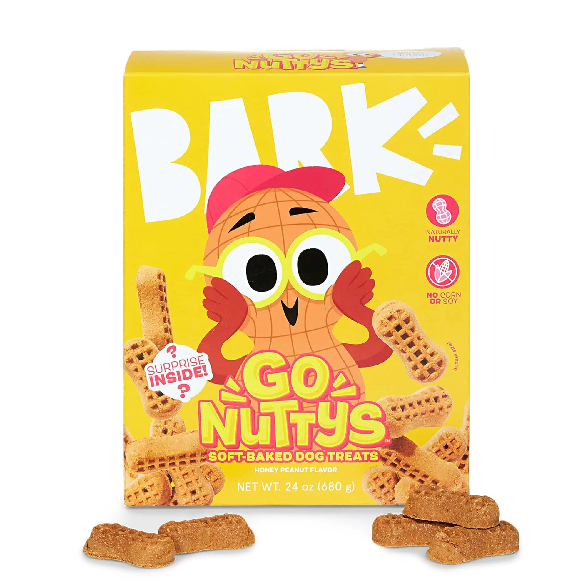 Sustainable Barkbox Go Nutty Honey Peanut Soft-Baked Treats – 24oz Box No Corn or Soy Nutritious Grains Made in USA Organic