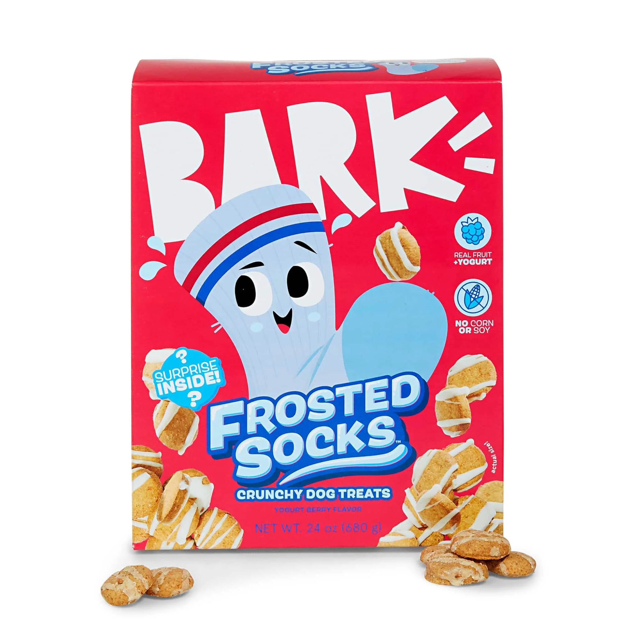 Efficient Barkbox Frosted Socks Yogurt Berry Flavor - Fruit Nutritious Grains No Corn or Soy 24oz Box Genuine