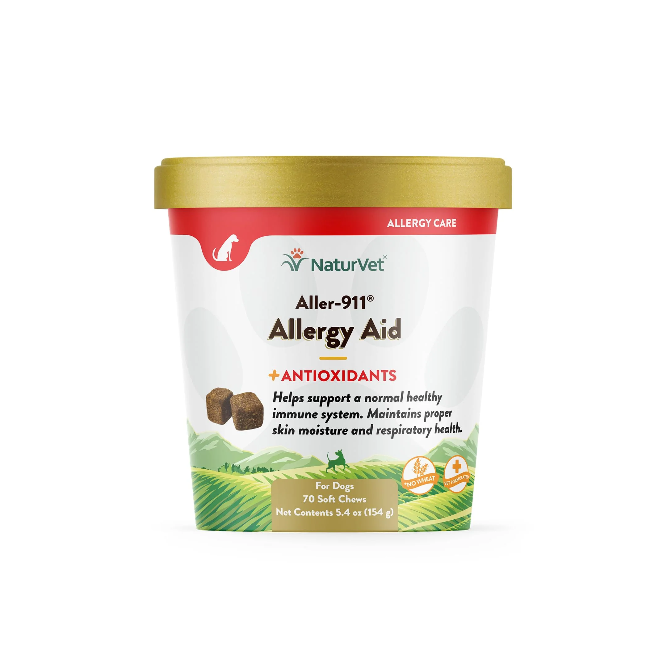 Eco-Friendly NaturVet Aller-911 Advanced Allergy Aid for Dogs Cats Antioxidant-Rich Omega Pet Supplement 70 Soft Chews Excellent