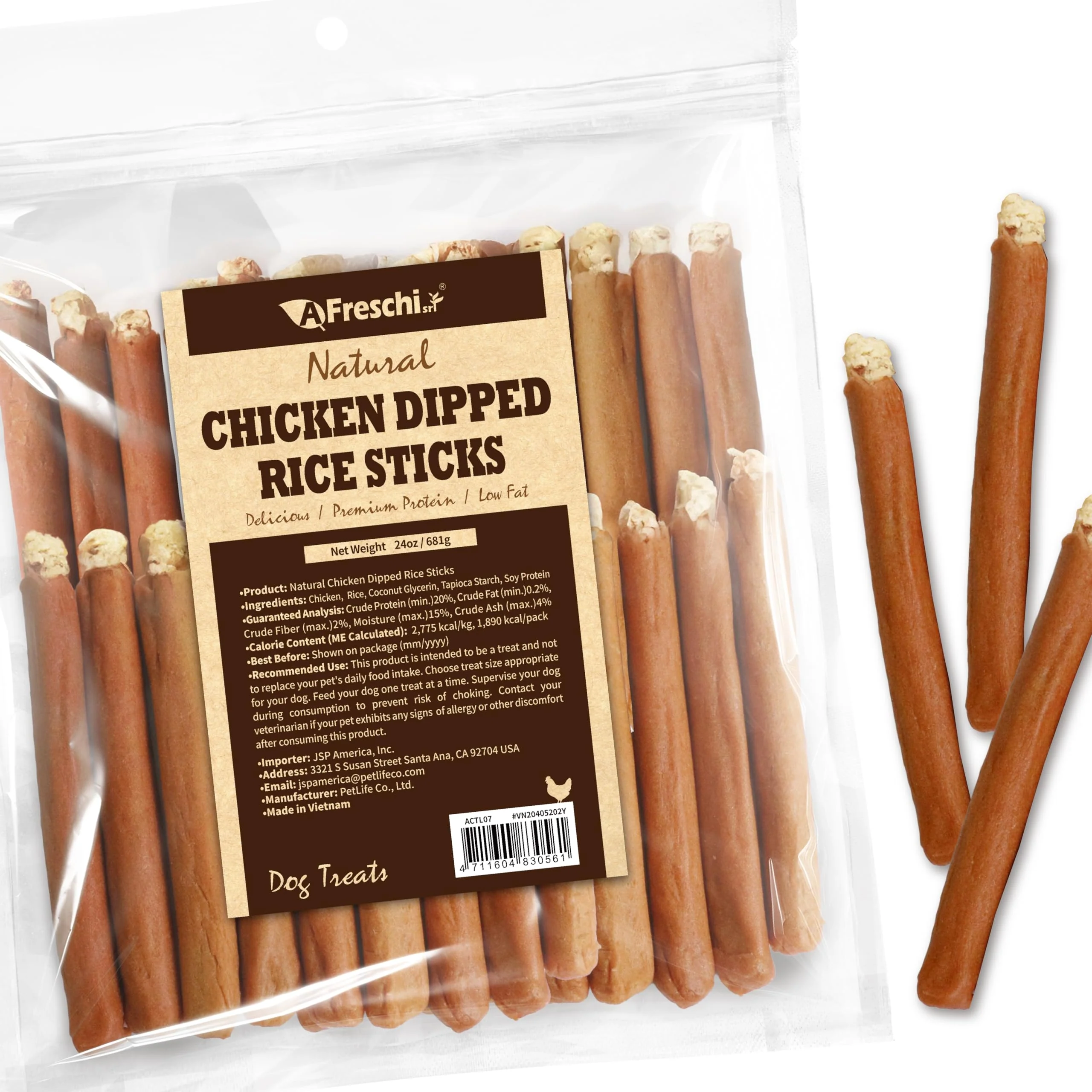 High-Quality Afreschi Chicken Dog Treats - All-Natural Grain- Low-Fat Training Snacks 24 oz Pure