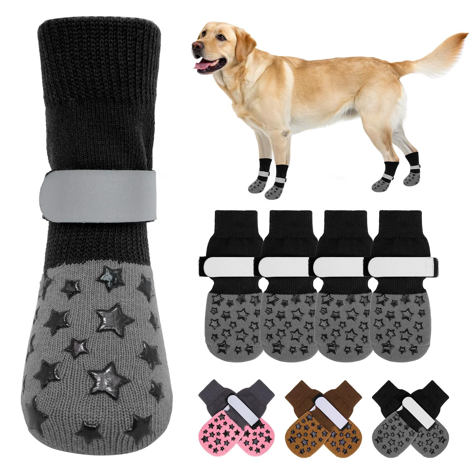 Recyclable BEAUTYZOO Anti Slip Dog Socks – Traction for Slippery Floors Paw Protection Authentic