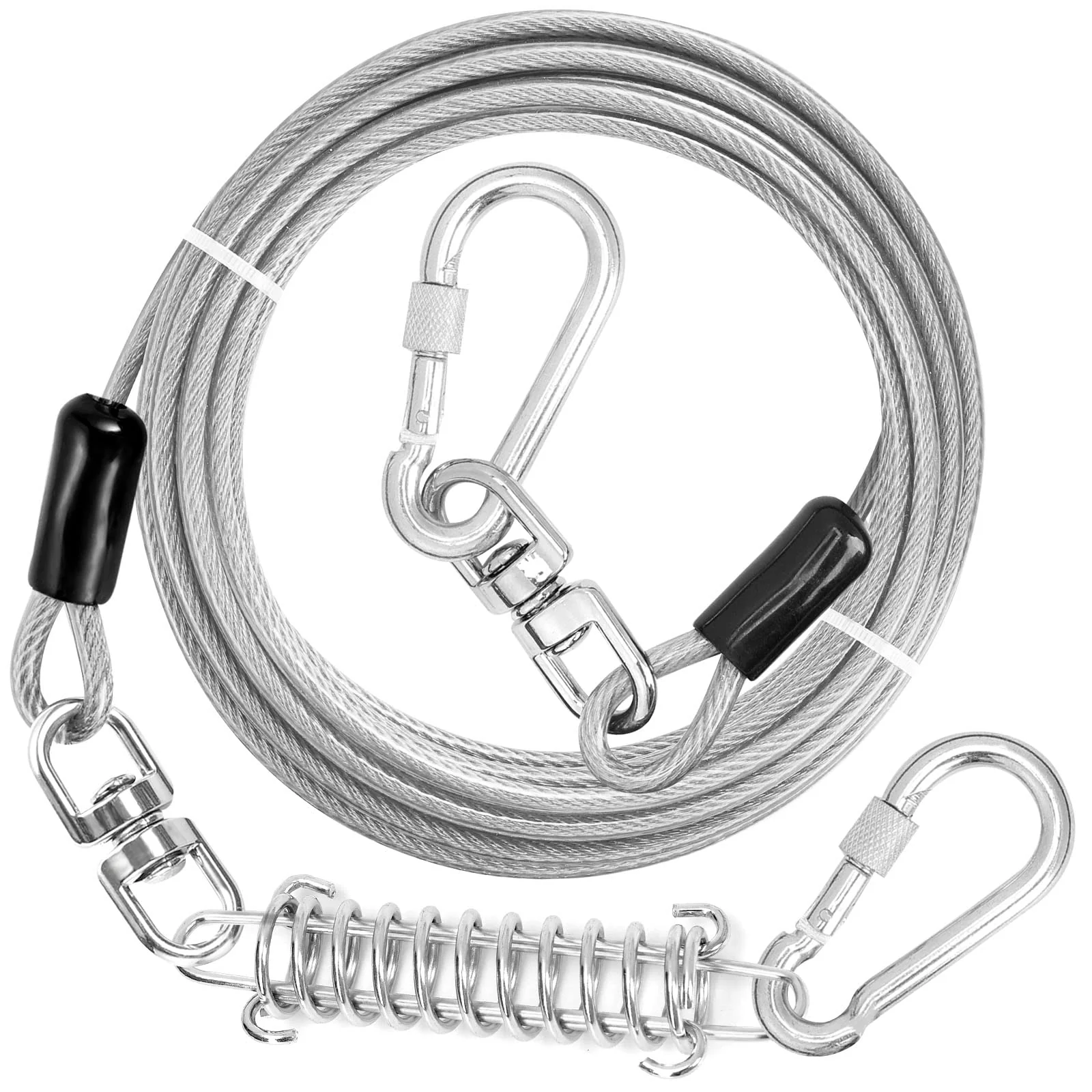 Versatile jenico Dog Tie Out Cable – Heavy-Duty Run 10–150 ft with Swivel Hook Expertly Made
