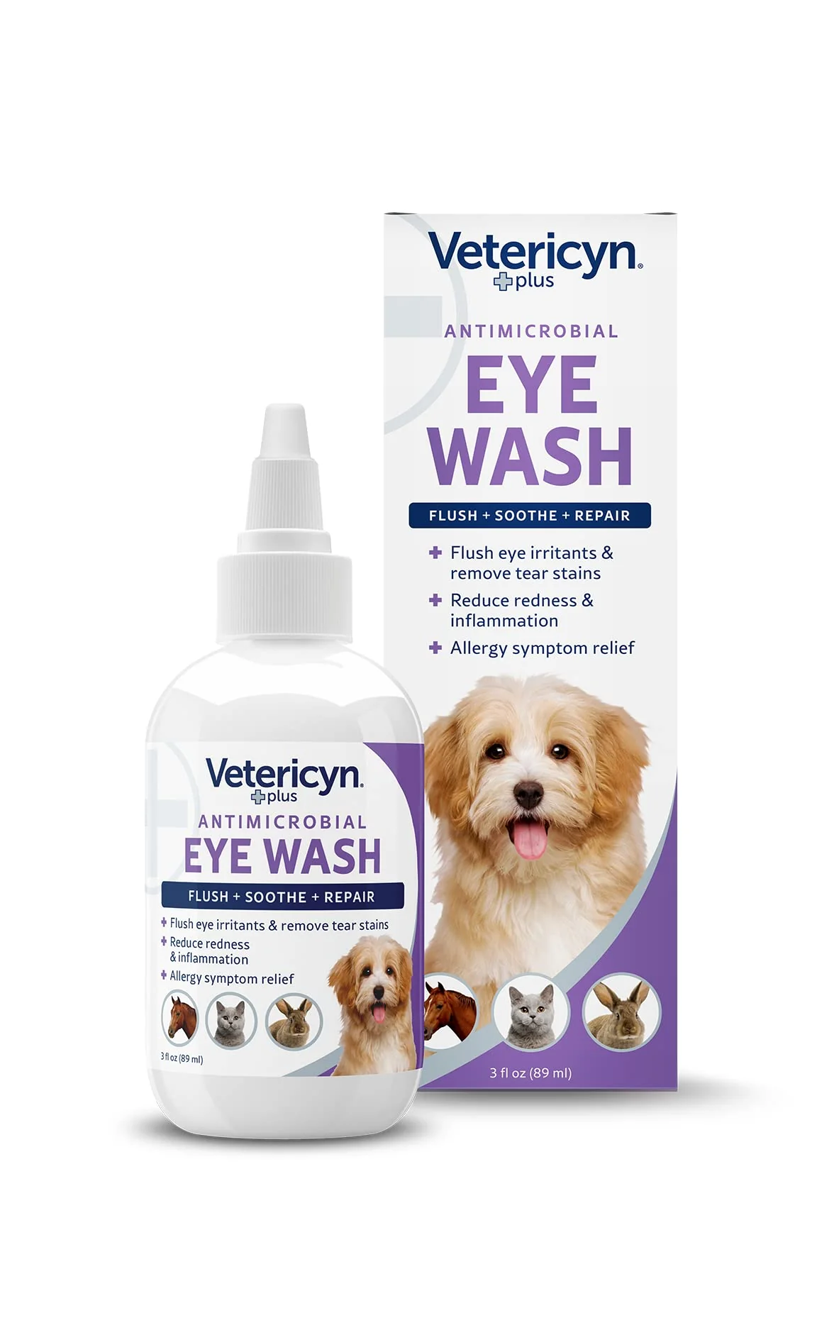 Functional Vetericyn Plus Eye Wash for Dogs Cats Safe Antibiotic- Eye Cleaning 3 oz