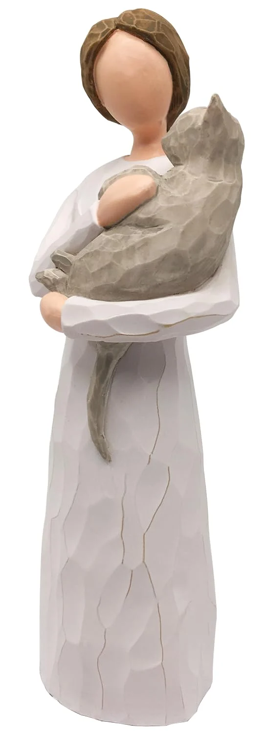 Safe FRUMOASA Cat Memorial Gifts – Hand-Painted Cat Angel Figurine for Cat Lovers Fine Crafted