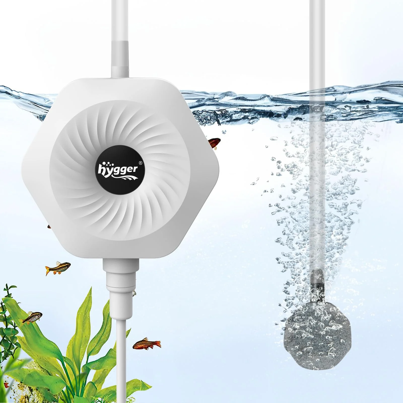 Crafted Hygger Ultra Silent 1.5W Mini Air Pump Kit for 0.5-15 Gallon Tanks Quiet Aerator Fine Crafted