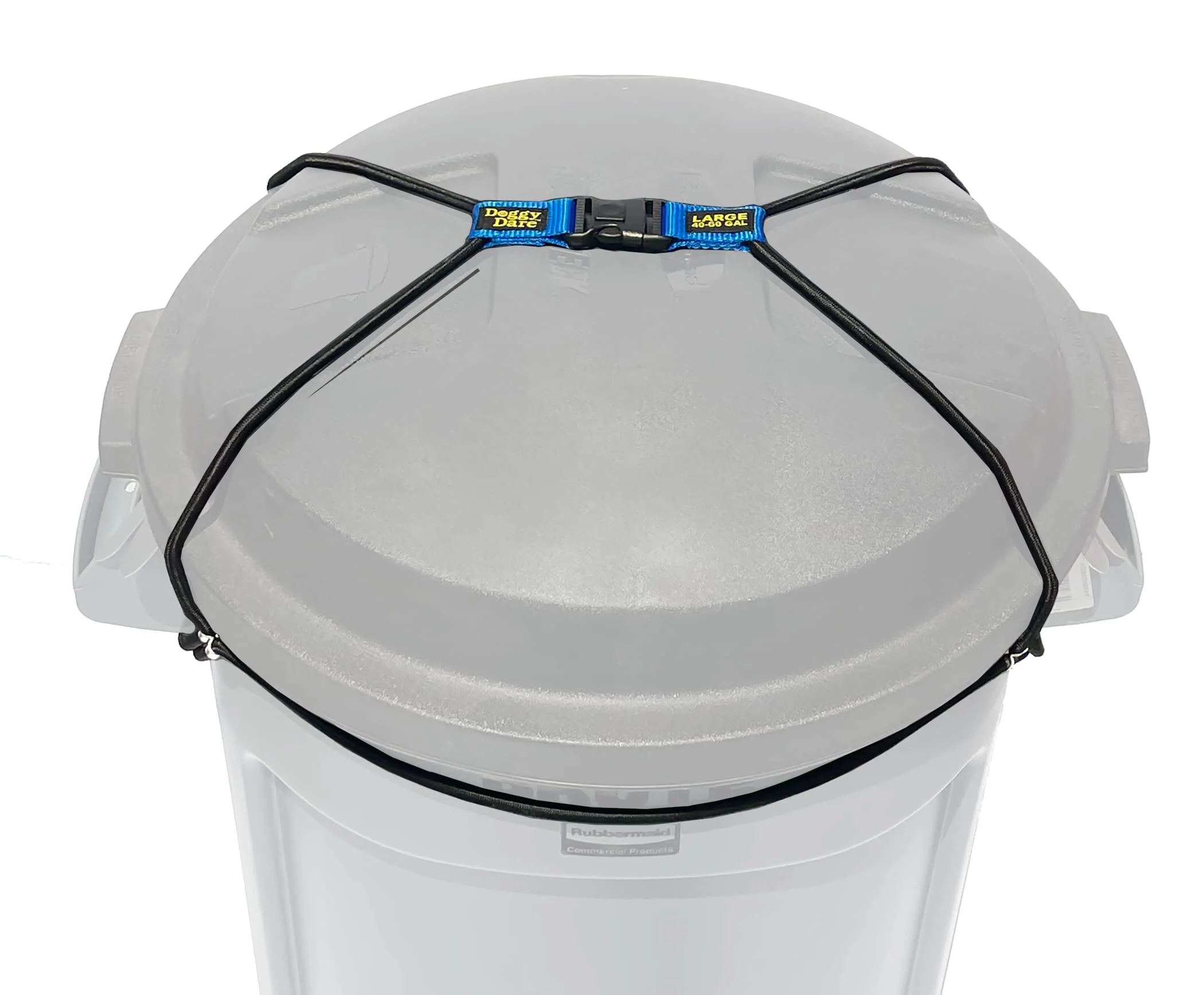Durable Doggy Dare Trash Can Lock - Large 45 Gal Easy Bungee Cord Install Pest Protection Easy-to-Use