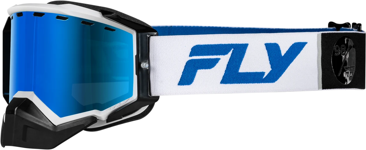 Secure Zone Elite Snw Goggle Wht Blue W Drk Blu Mir Plrzd Smoke Lens Easy-to-Use