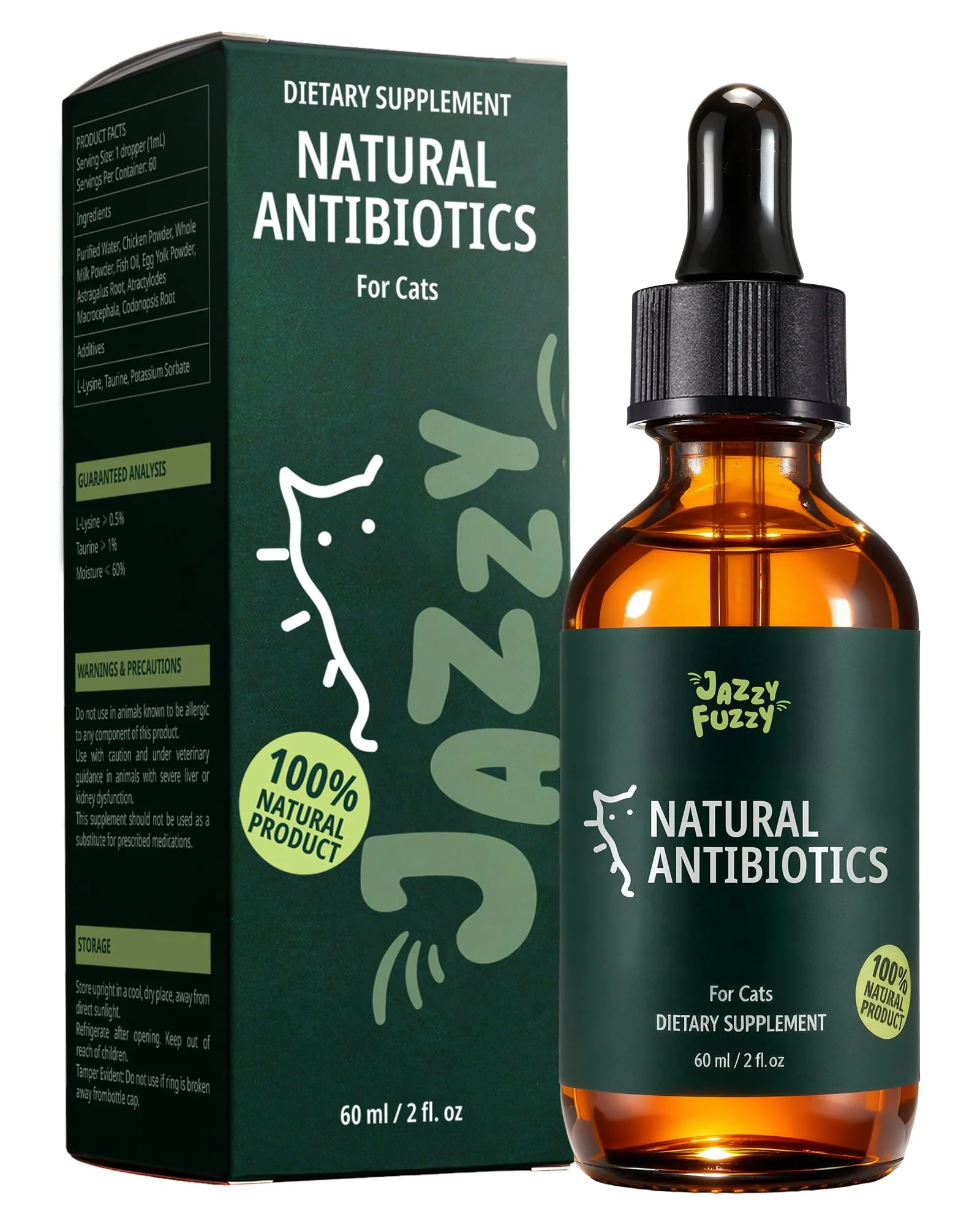 Innovative Jazzy Fuzzy Antibiotic Cat Supplement with L-Lysine – Immune Support Allergy Relief Reusable