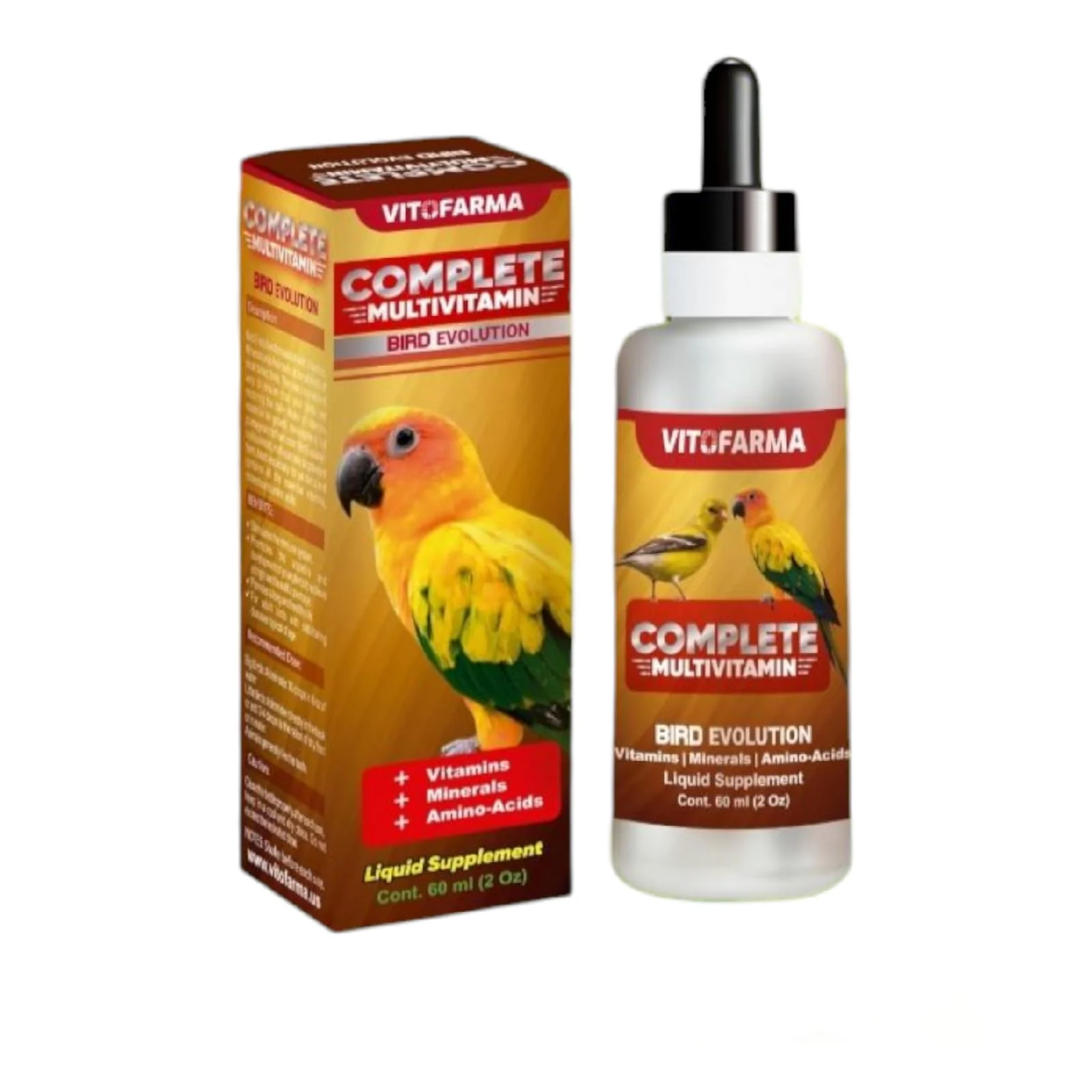 Dependable VITOFARMA Multi-Vitamin for Birds – High-Potency Vitamin Mineral Supplement 2 oz Practical