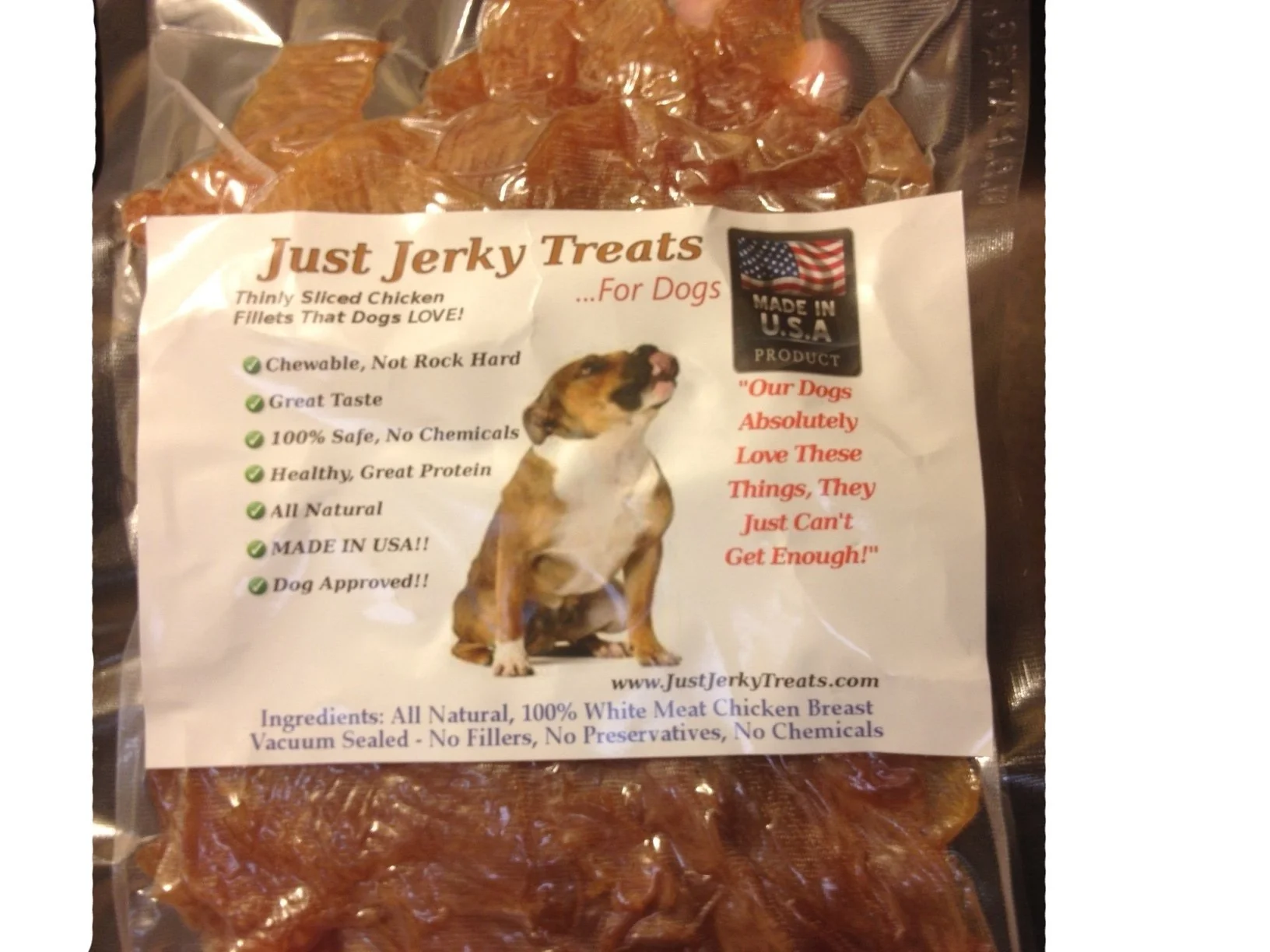 Pure Just Jerky Treats All Natural Chicken Jerky Dog Treats — Chicken USA Made No Chemicals Selected