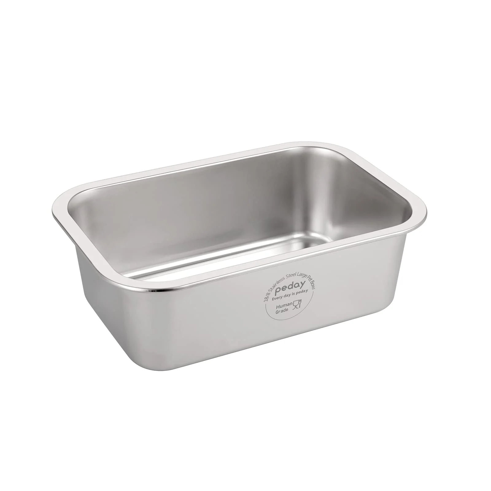 User-Friendly PEDAY 1.2 Gallon Large Dog Water Bowl — 18 8 Human Grade Stainless Steel Silver Classic Long-Lasting