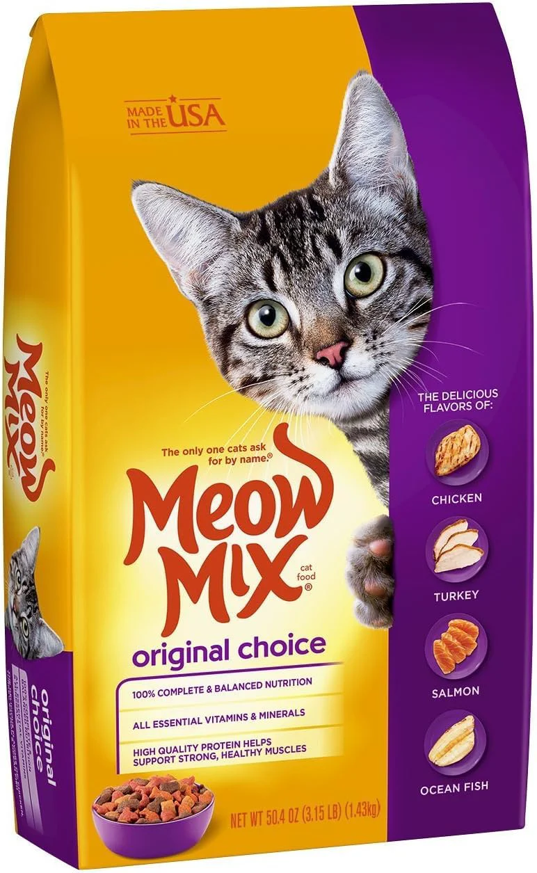 Sustainable Mega Meow Mix Choice Dry Cat Food — Heart Health Oral Care Formula Expertly Made