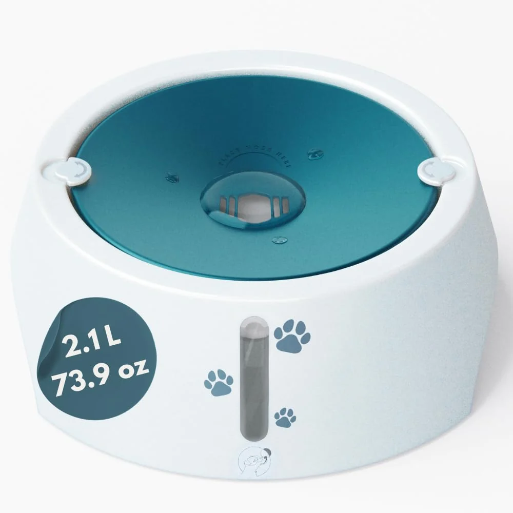 Certified Barking Mad No Spill Water Bowl for Dogs — 2.1L Anti-Gulping Slow-Flow Dispenser for Large Medium Breeds Modern