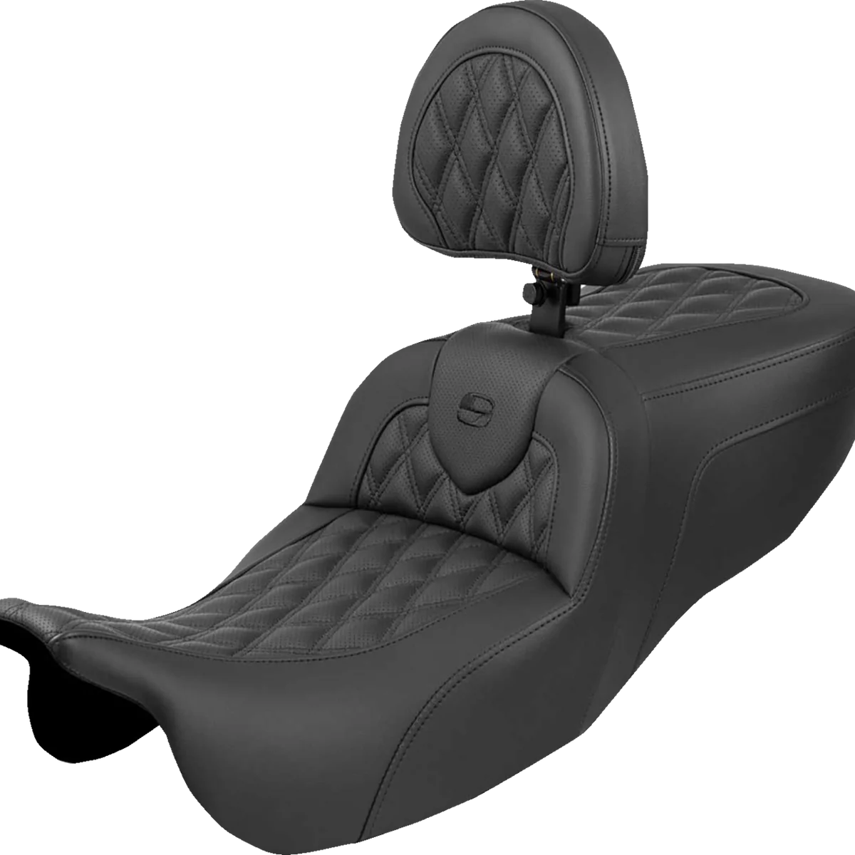 Classic SADDLEMEN Roadsofa™ Seat - with Backrest - Lattice Stitch - FLRT FLTRT '15-'25 815-07-182BR Environmentally Friendly