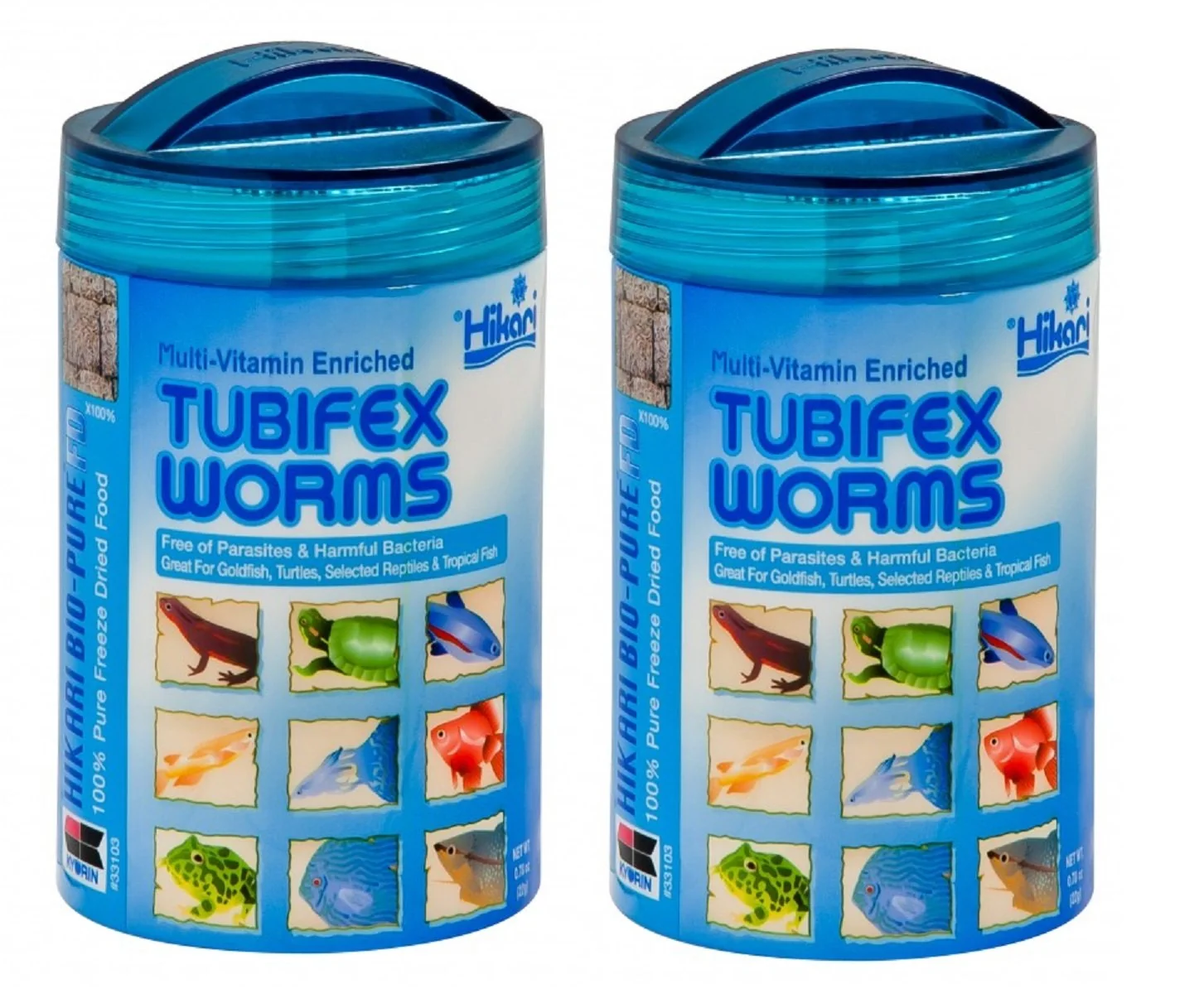 Authentic Hikari Tubifex Worms Fish Food 0.7 oz. Set of 2 – ze-Dried Bio-Pure FD Diet Comfortable