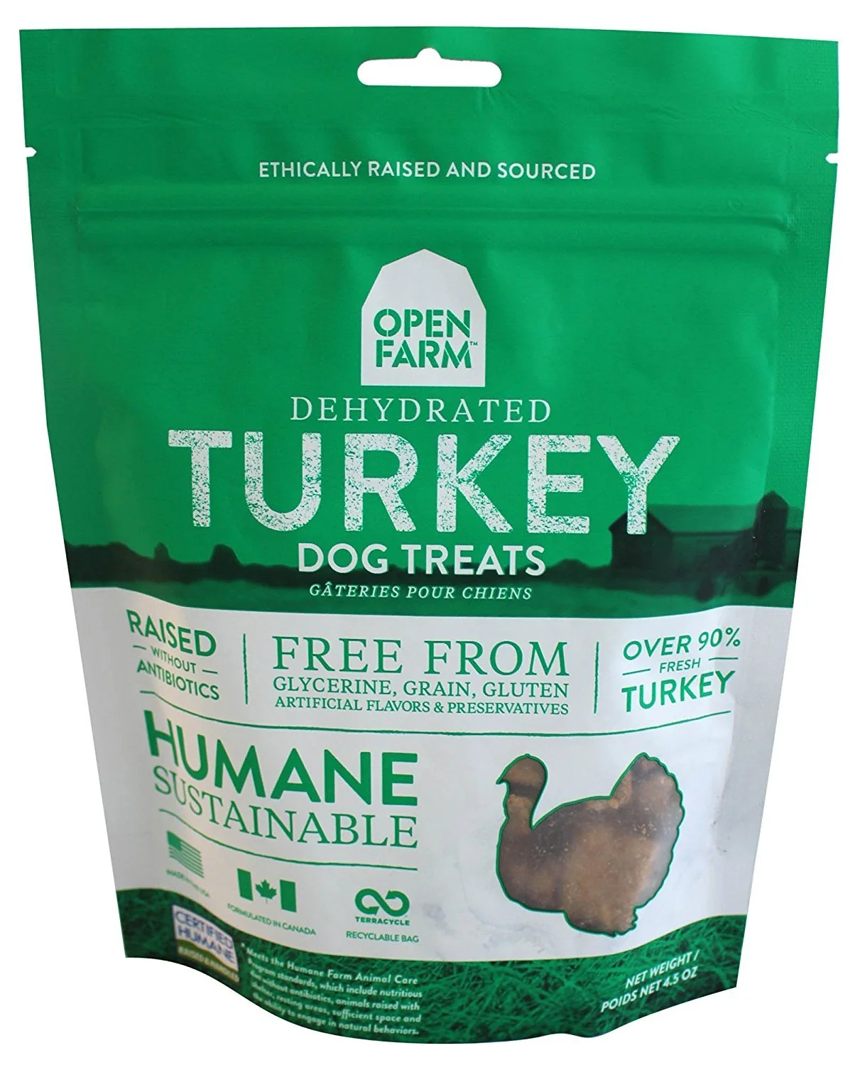 Excellent Open Farm Dehydrated Turkey Dog Treats – 4.5oz Grain- Humane Turkey USA Made Secure