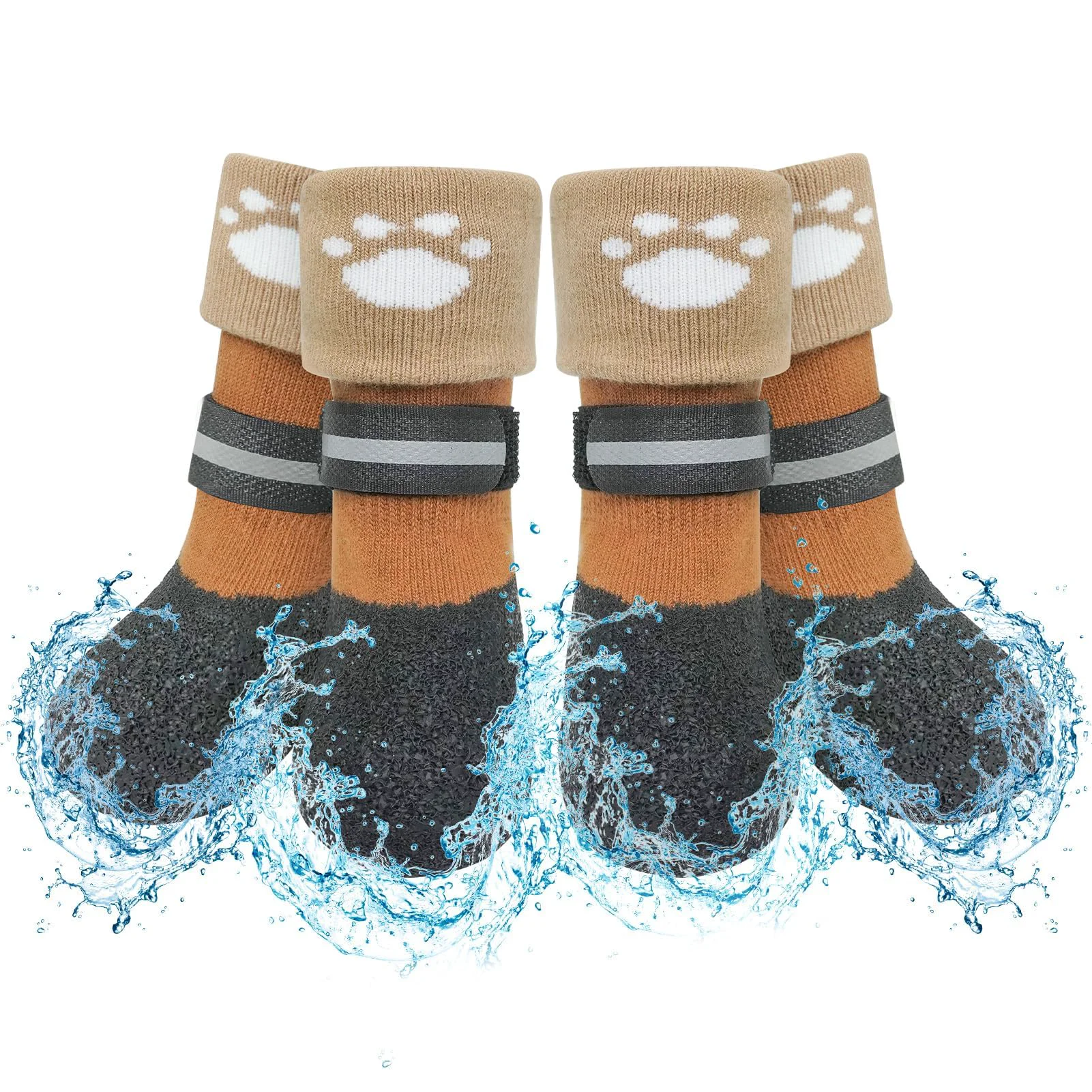 Relaxed SCENE Anti Slip Dog Socks Boots Waterproof Non-Slip Paw Protectors for All Seasons Genuine