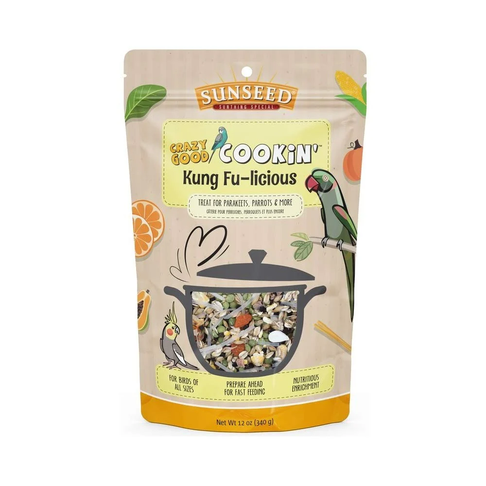 Consistent Sunseed Crazy Good Cookin' Kung Fu-Licious 12oz Bird Treat Genuine