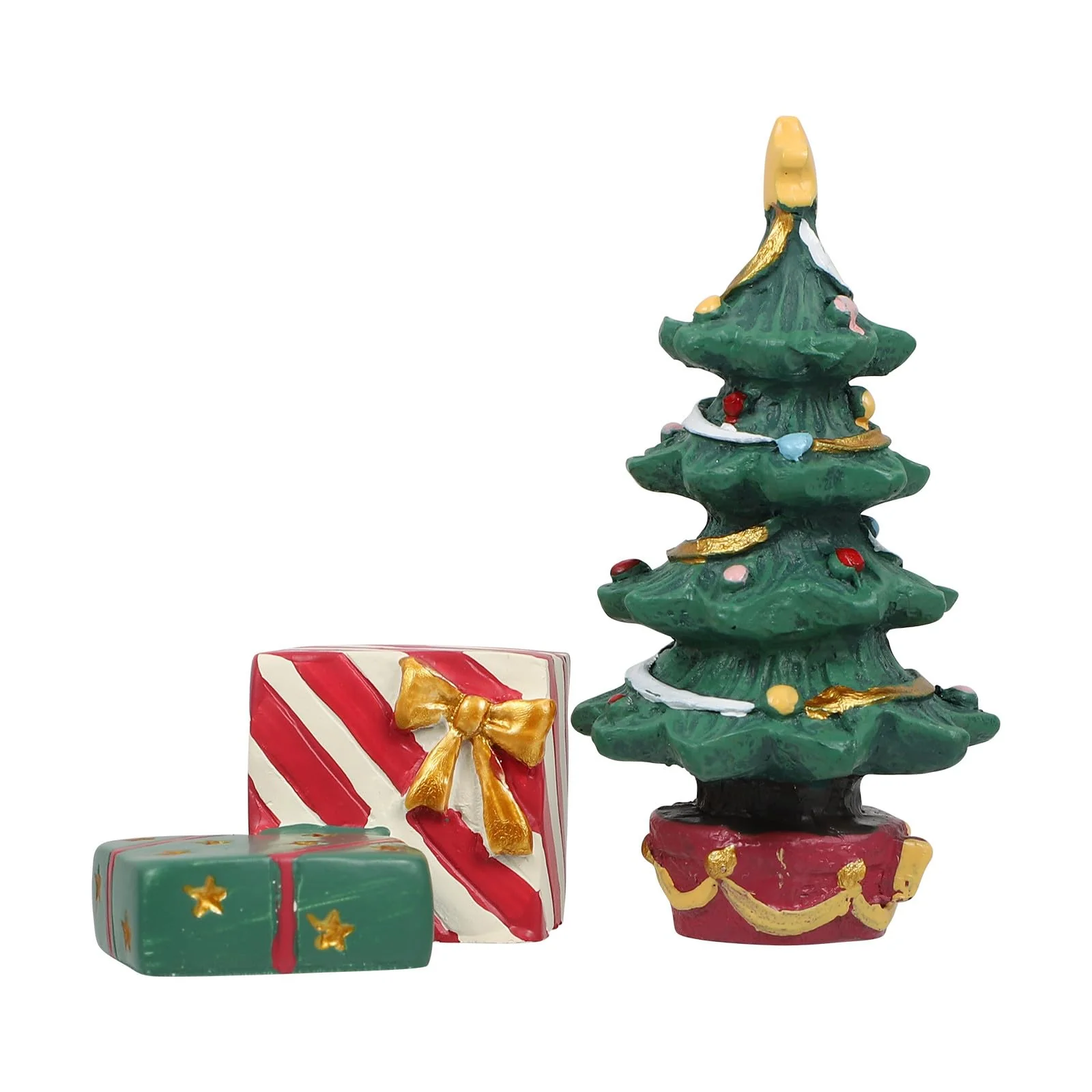 Detailed UKCOCO Christmas Tree Aquarium Decorations — Resin Ornament for Fish Tanks Tabletop Decor 2.95 x 1.57 x 1.57 in High-End