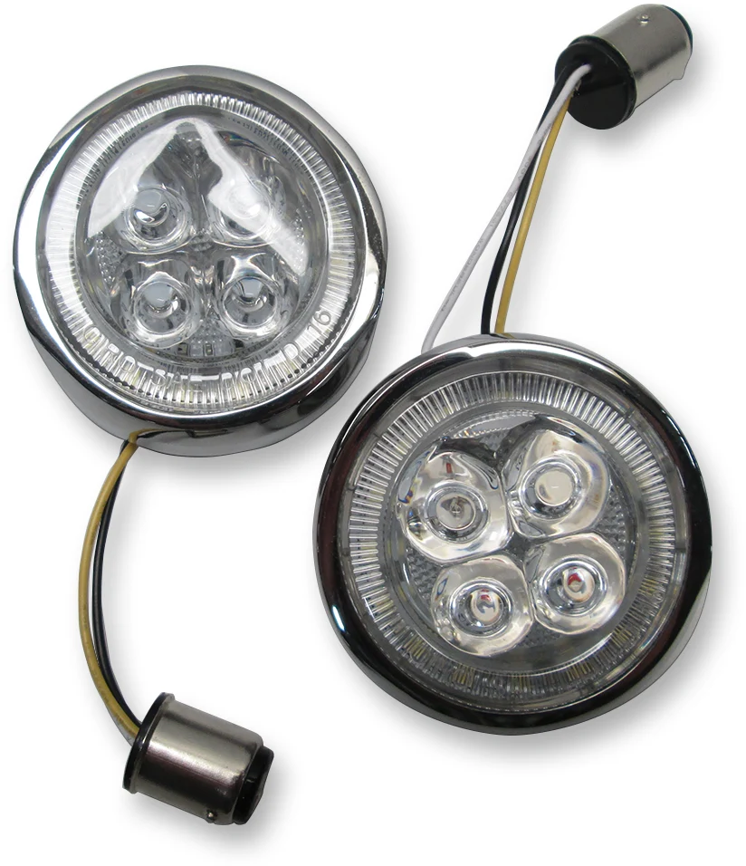 Fast CIRO Front Signal Light Inserts - Chrome - Amber Lens 45400 Premium