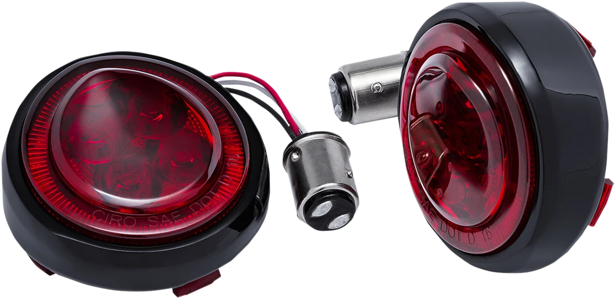 Powerful CIRO Turn Signal Insert - Red LED - Red Lens - Black 45720 Natural