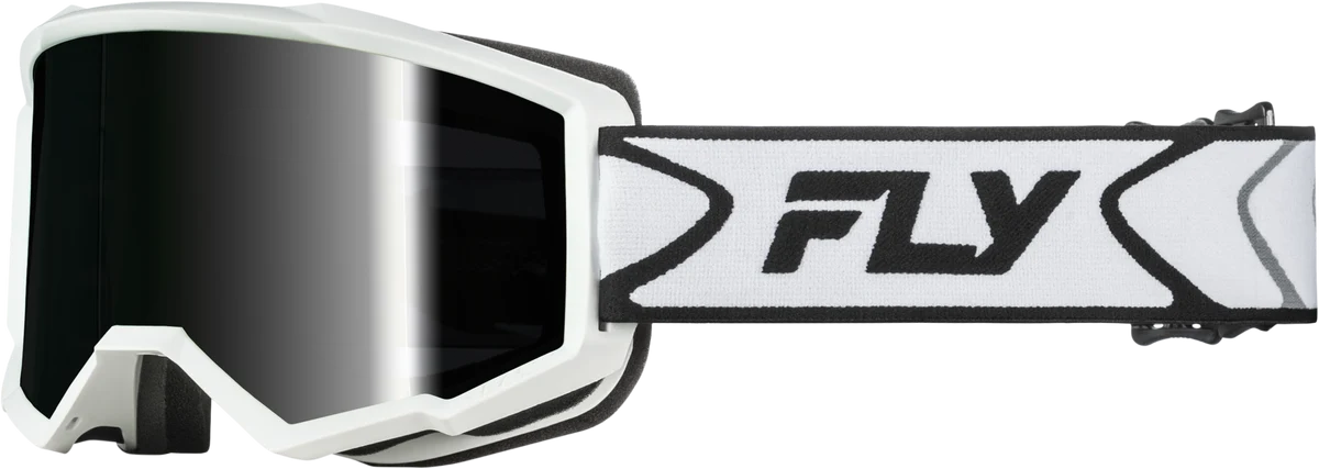 Organic Fly Zone Goggle White Black W Dark Smoke Hydrophoc Lens Flexible