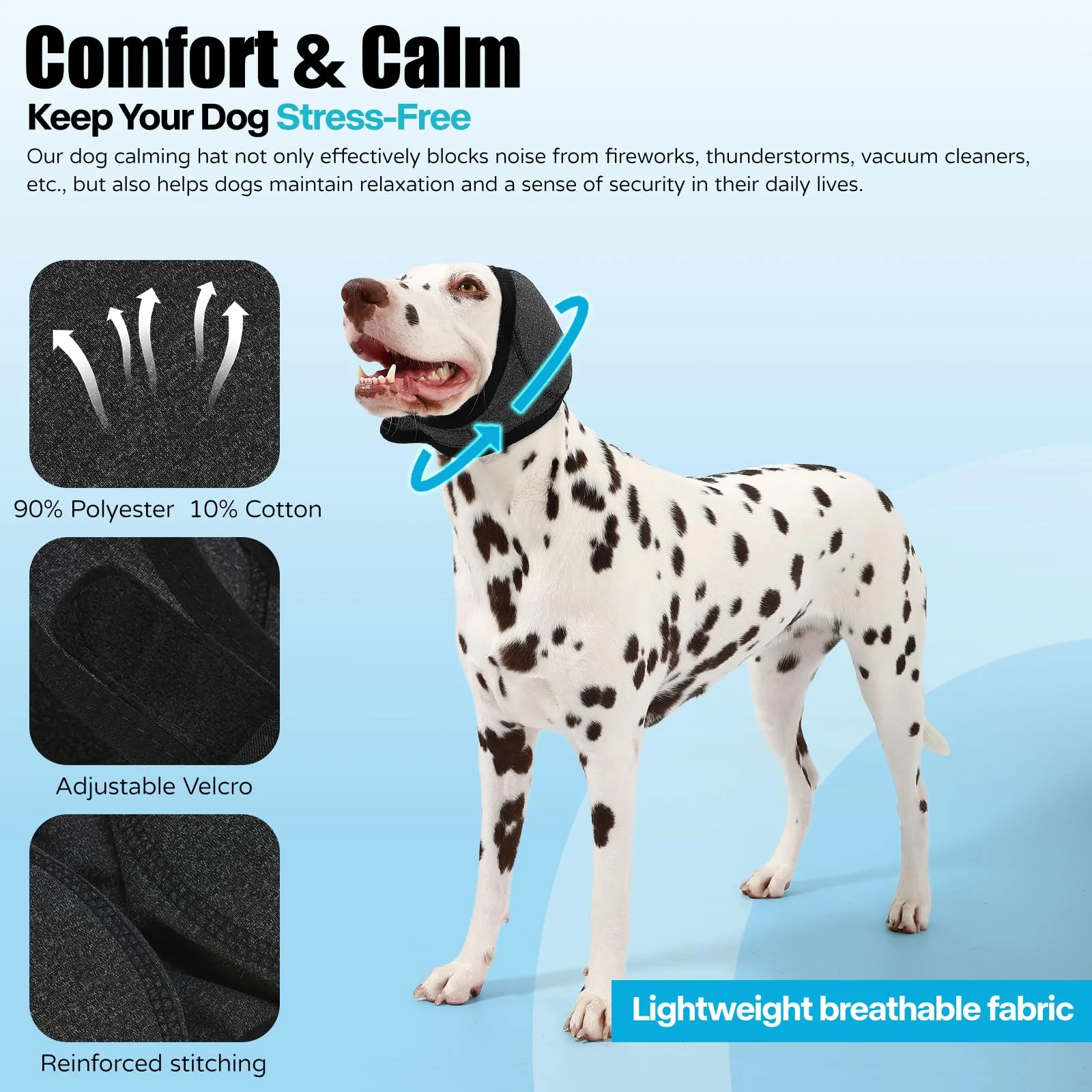 Original Design AOOLMOL Dog Ear Muffs Wrap Noise Protection Waterproof Ear Cover for Bathing Drying Swimming Anxiety Relief Healthy