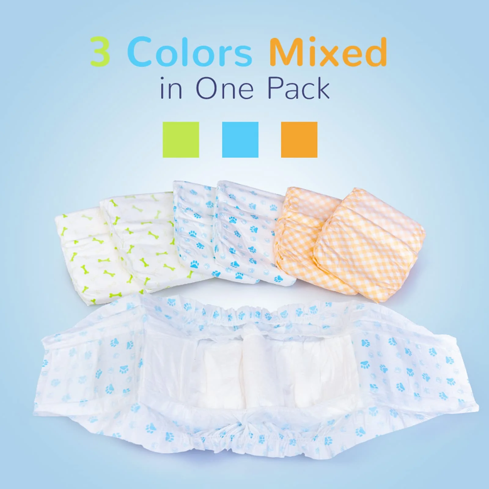 Smart Pet Soft Disposable Male Dog Wraps - Medium 12 Pack Male Dog Diapers for Travel Daily Use Casual