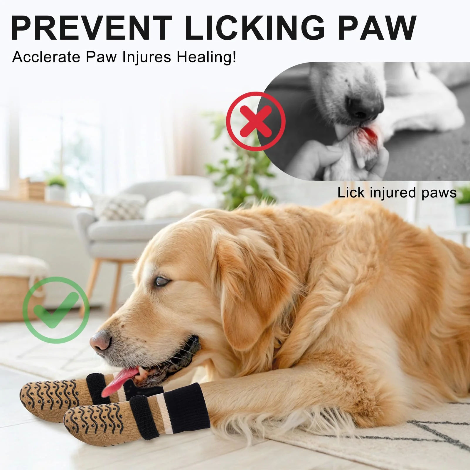Fine Crafted BEAUTYZOO Dog Socks with Grippers — Non-Slip Paw Protectors for Hardwood Floors Contemporary