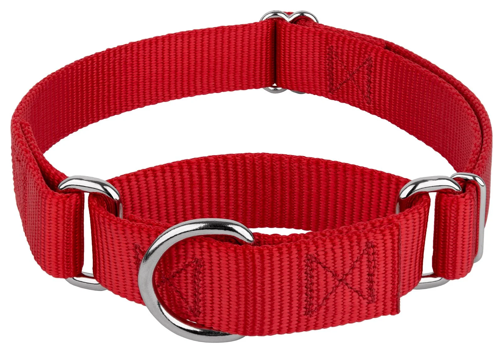 Fine Country Brook Petz Martingale Collar – Heavy-Duty No-Buckle Training Collar 1 Inch Medium Red Specialty