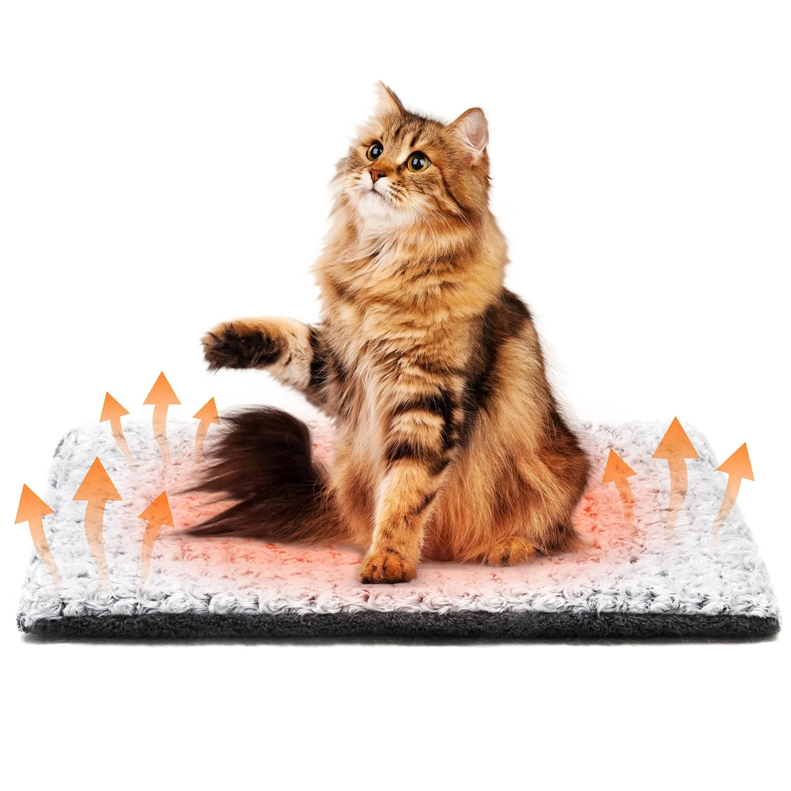 Environmentally Friendly Papettly Self-Warming Bed 24 x 18 in – Indoor Outdoor Plush Heating Mat 3 cm Thick Machine Washable Certified